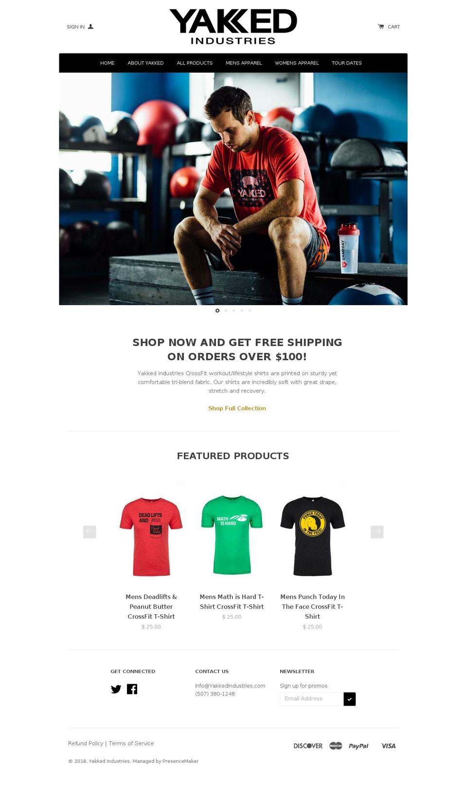 yakkedindustries.com — Shopify storefront screenshot