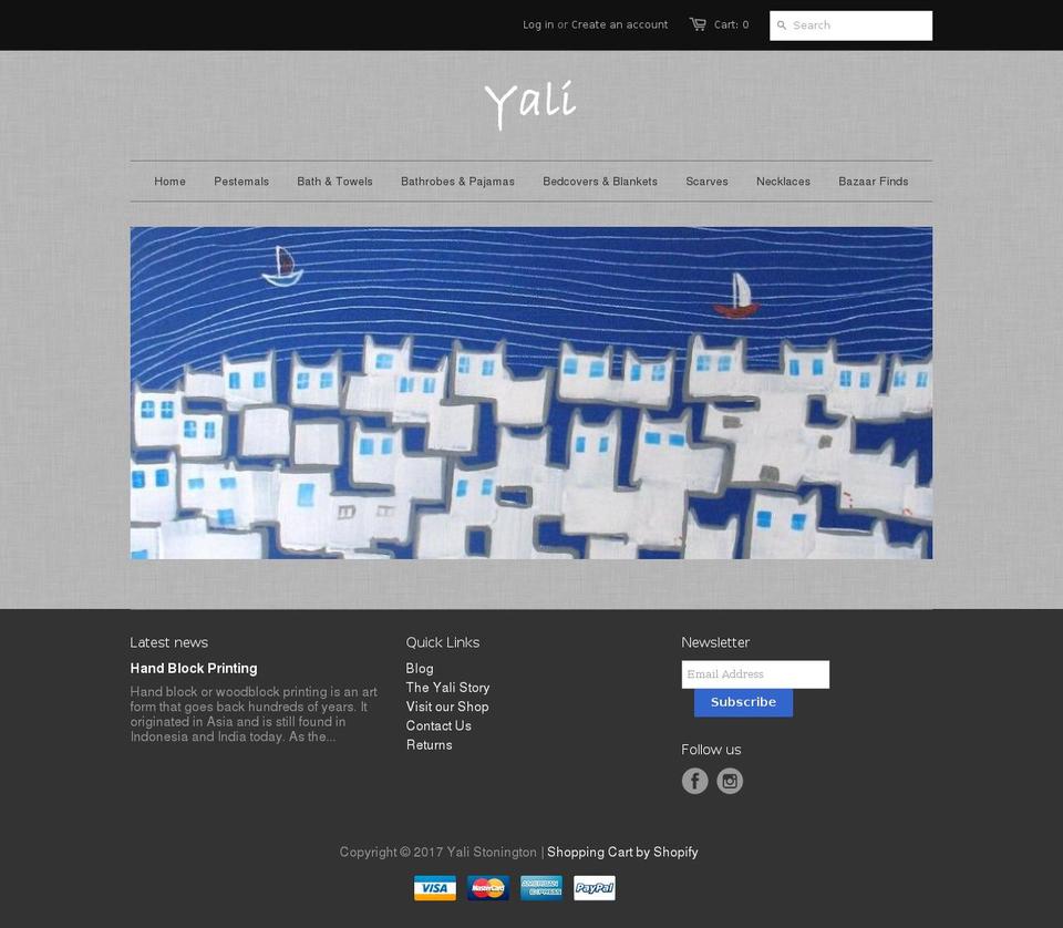yalistonington.com shopify website screenshot