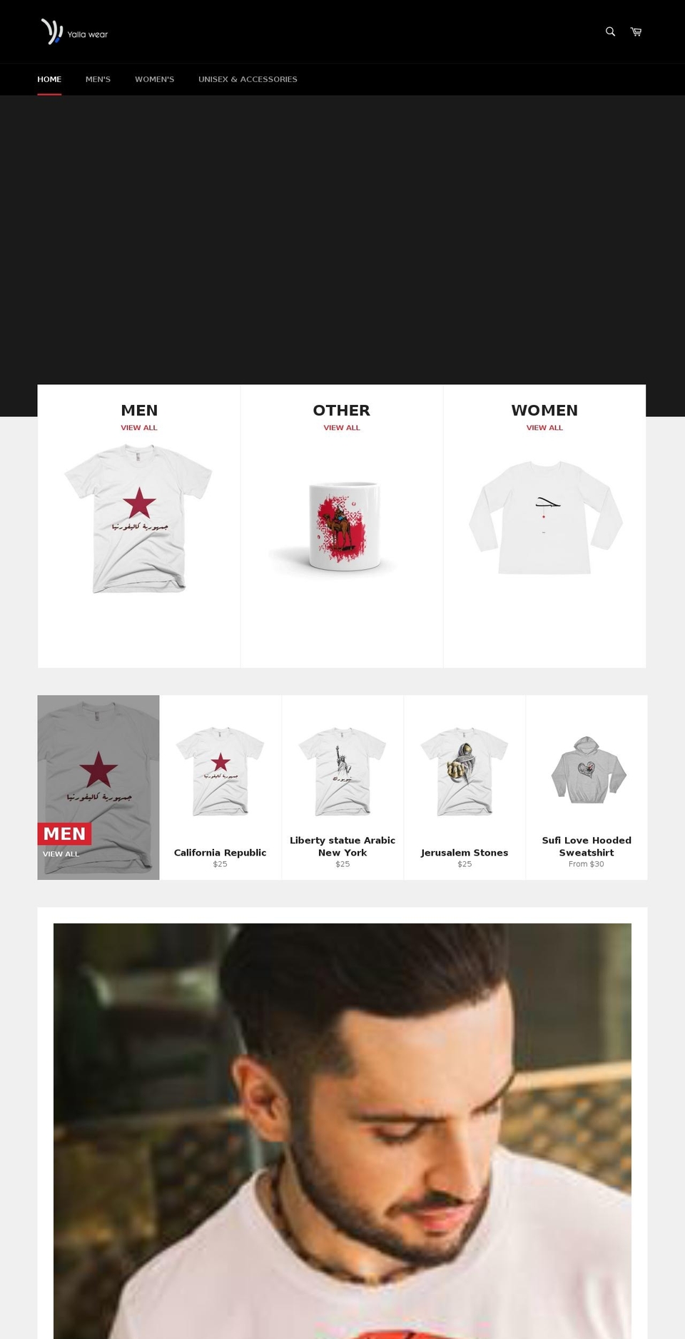 yallawear.com — Shopify storefront screenshot