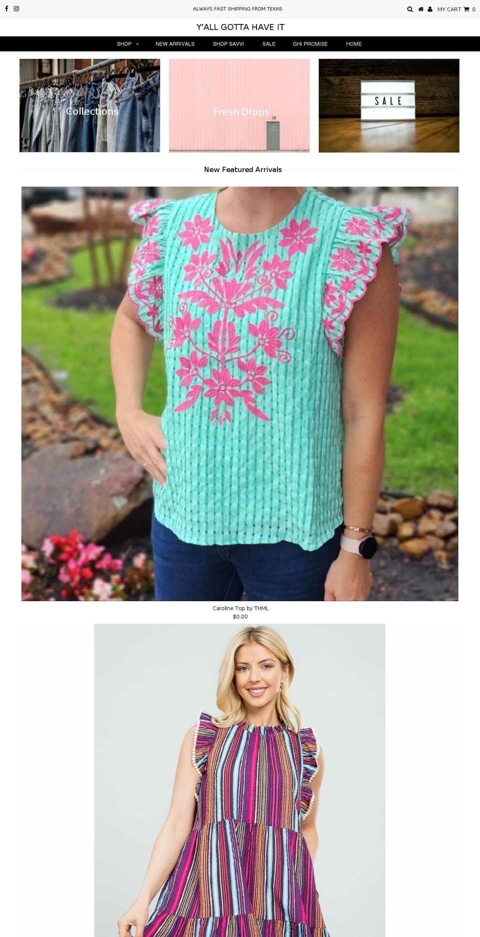 Theme #1 Shopify theme site example yallgottahaveitboutique.com