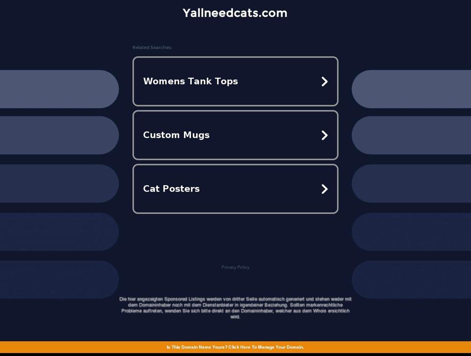 yallneedcats.com — Shopify storefront screenshot