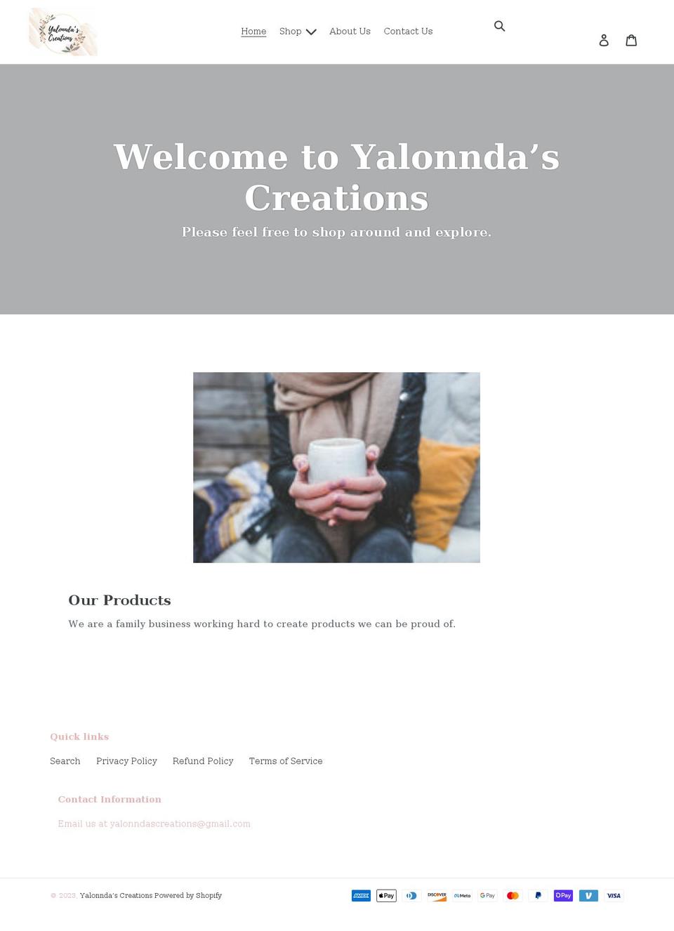 yalonndascreations.com shopify website screenshot