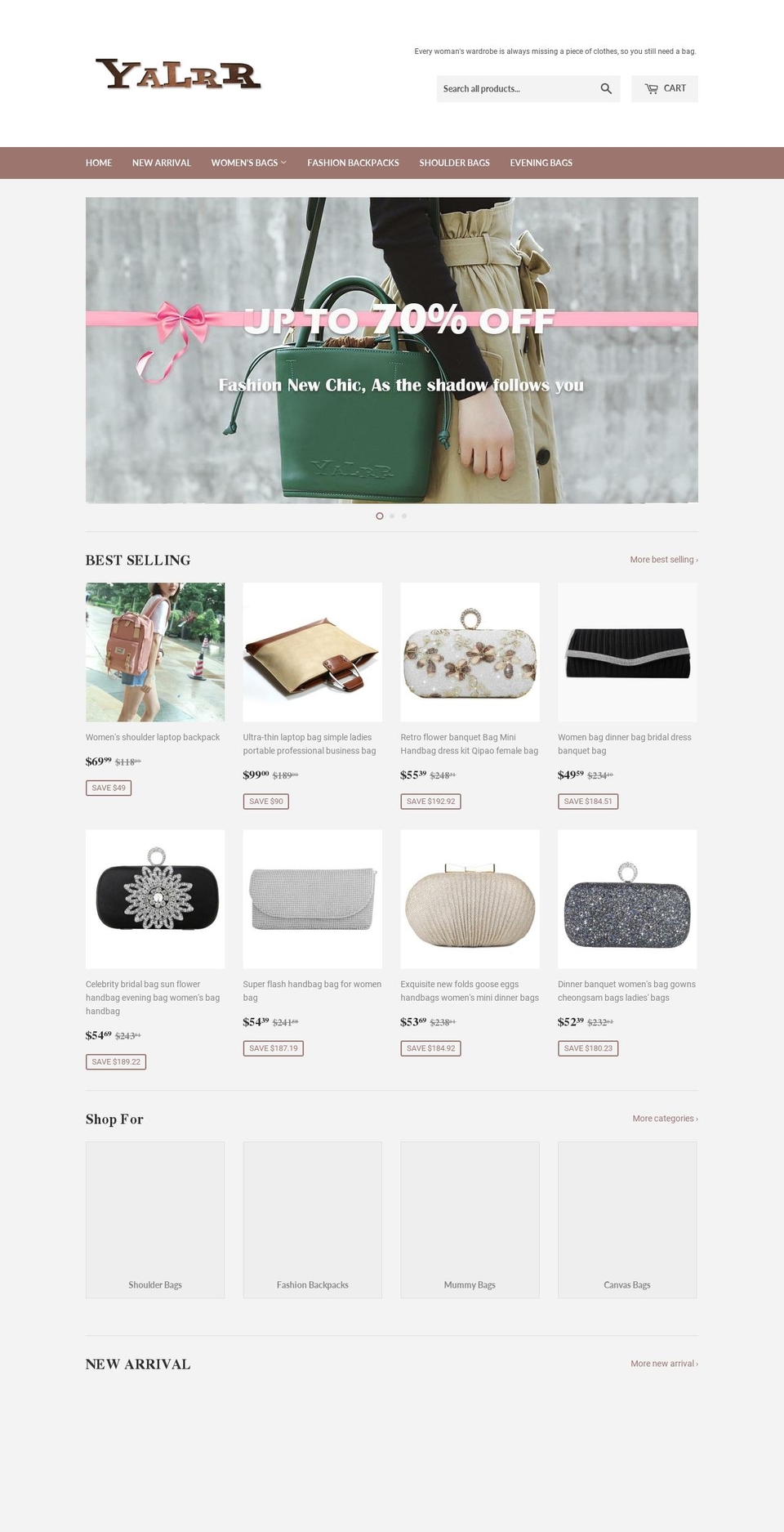 yalrr.com shopify website screenshot