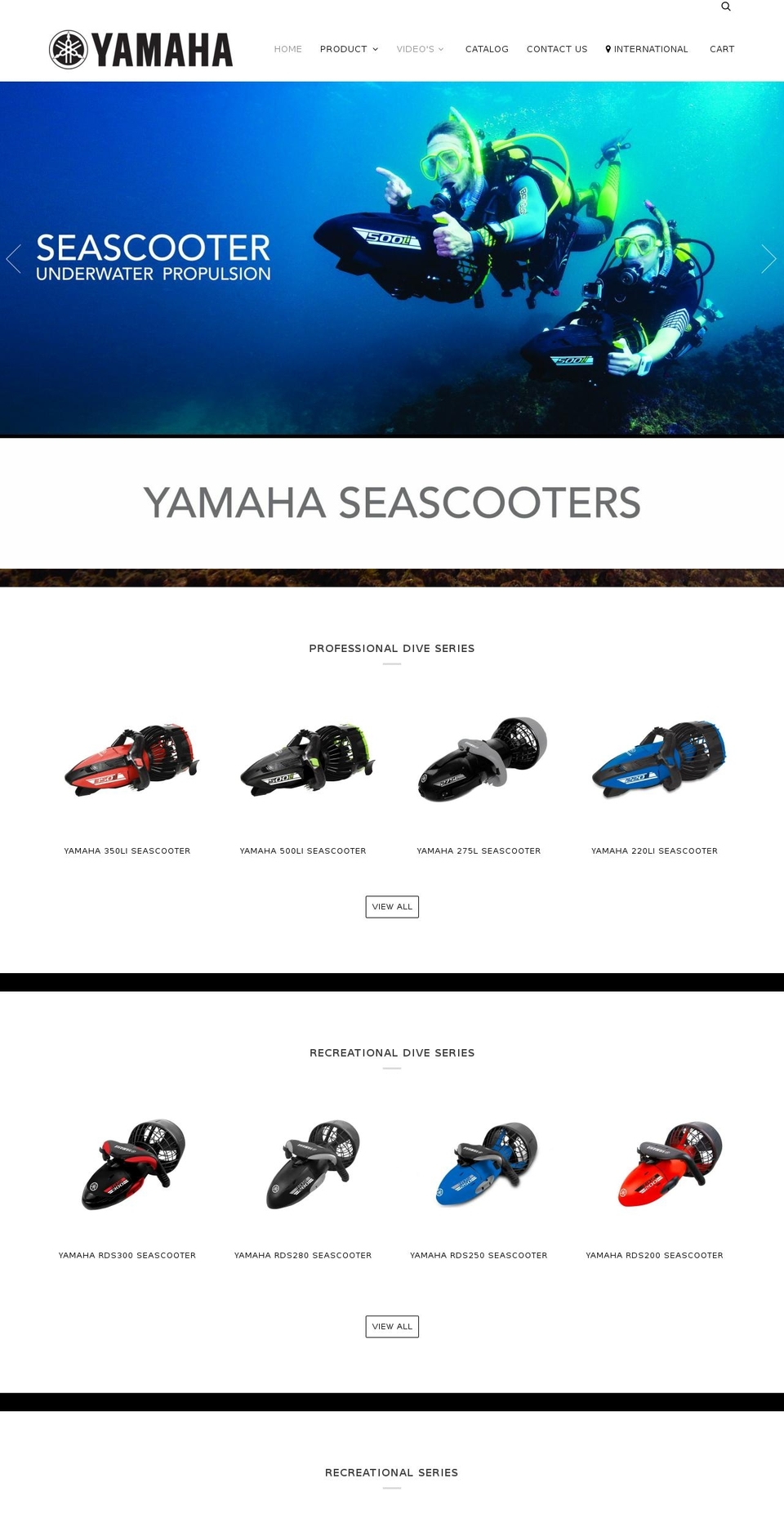 yamahaseascooters.com — Shopify storefront screenshot