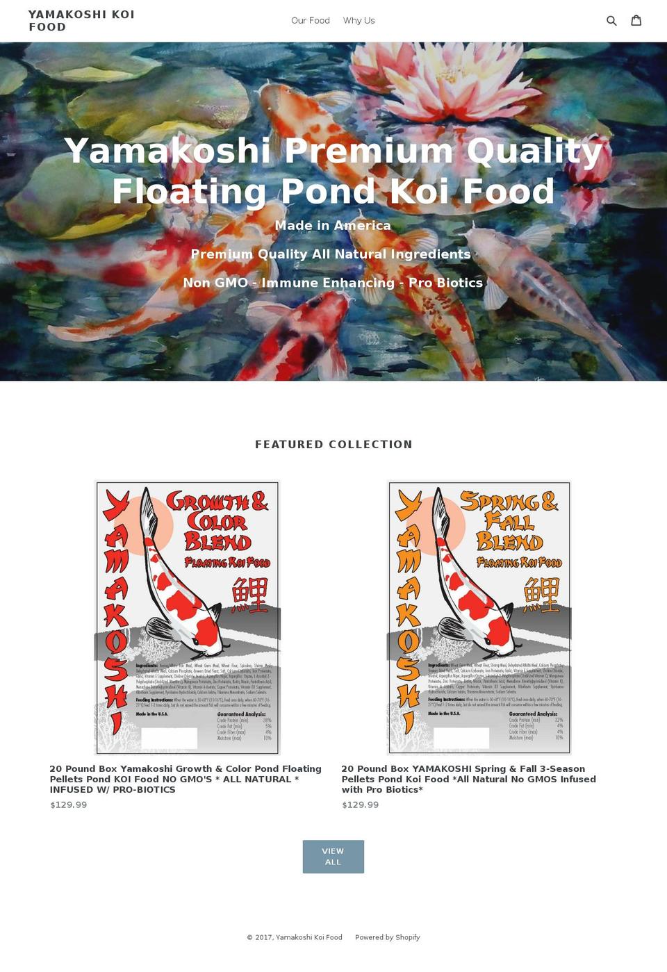 yamakoshikoifood.com shopify website screenshot