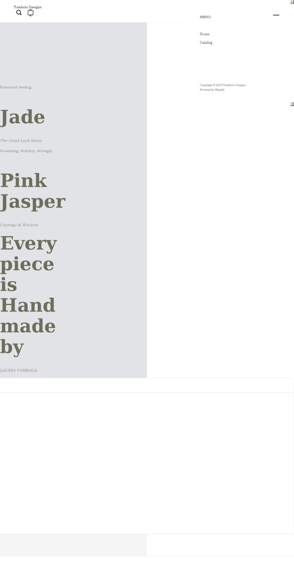 yambaladesigns.com shopify website screenshot