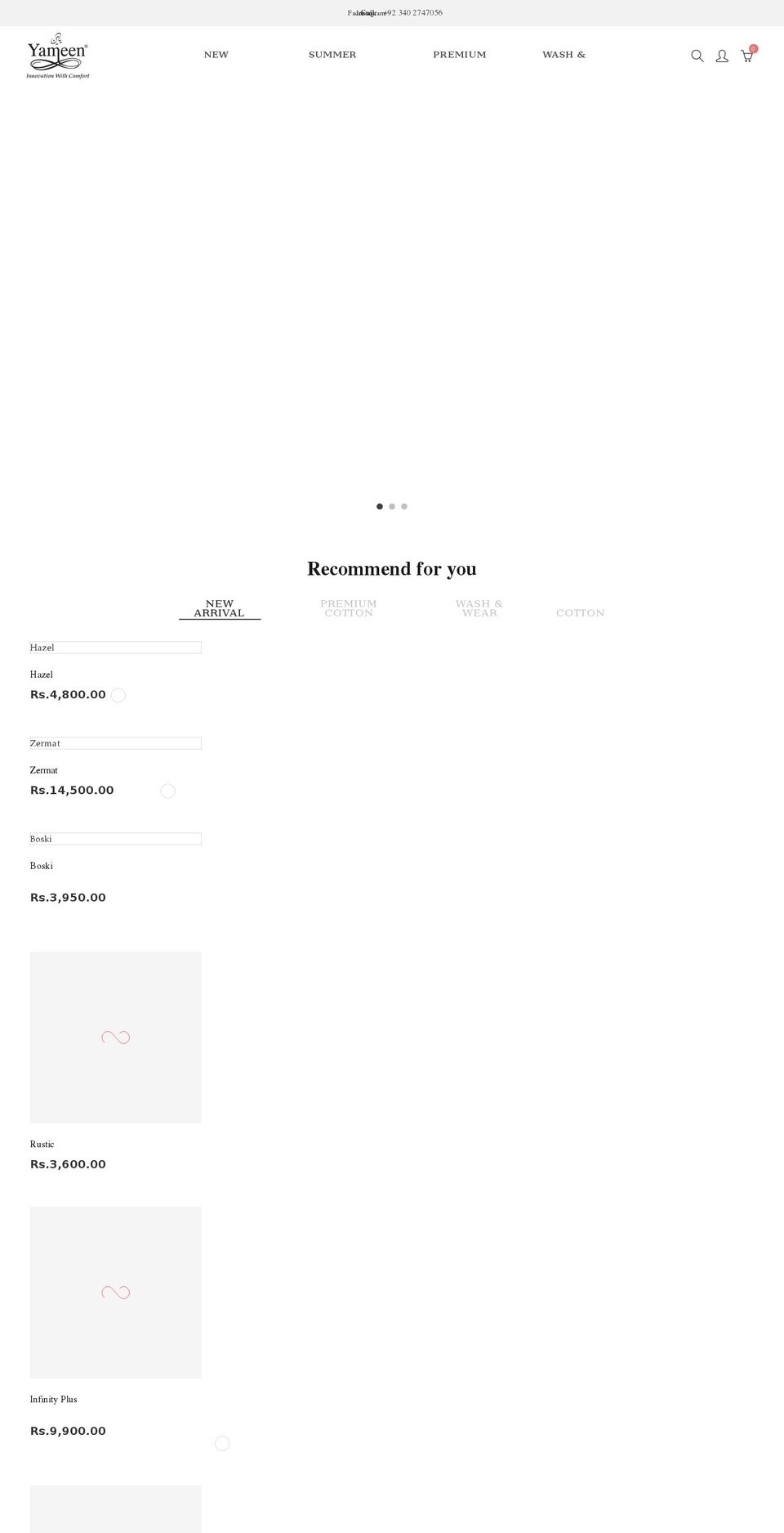 Elessi  - upload me Shopify theme site example yameenfabrics.com