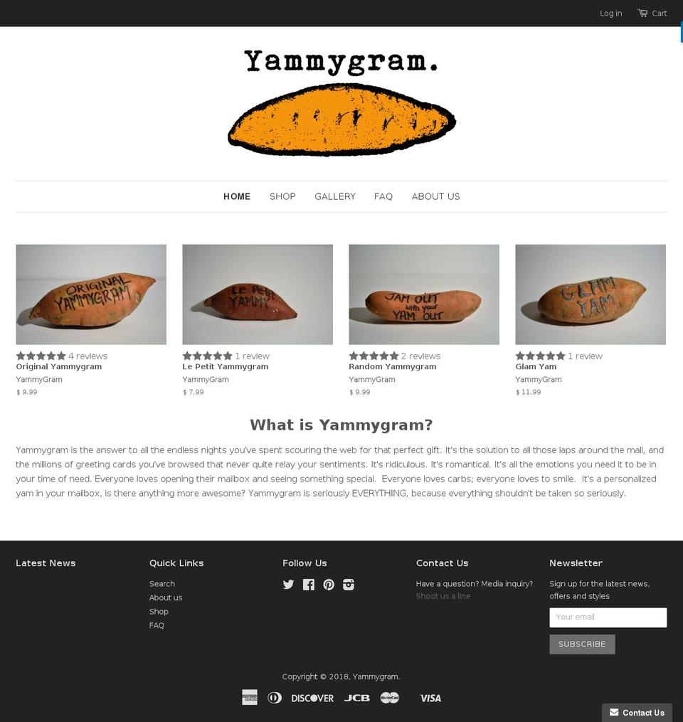 yammygram.com shopify website screenshot