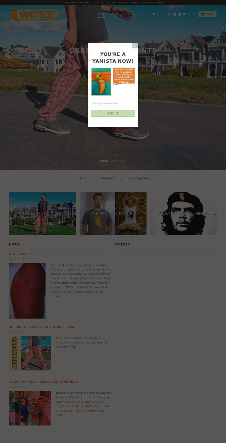 yamstreet.com shopify website screenshot