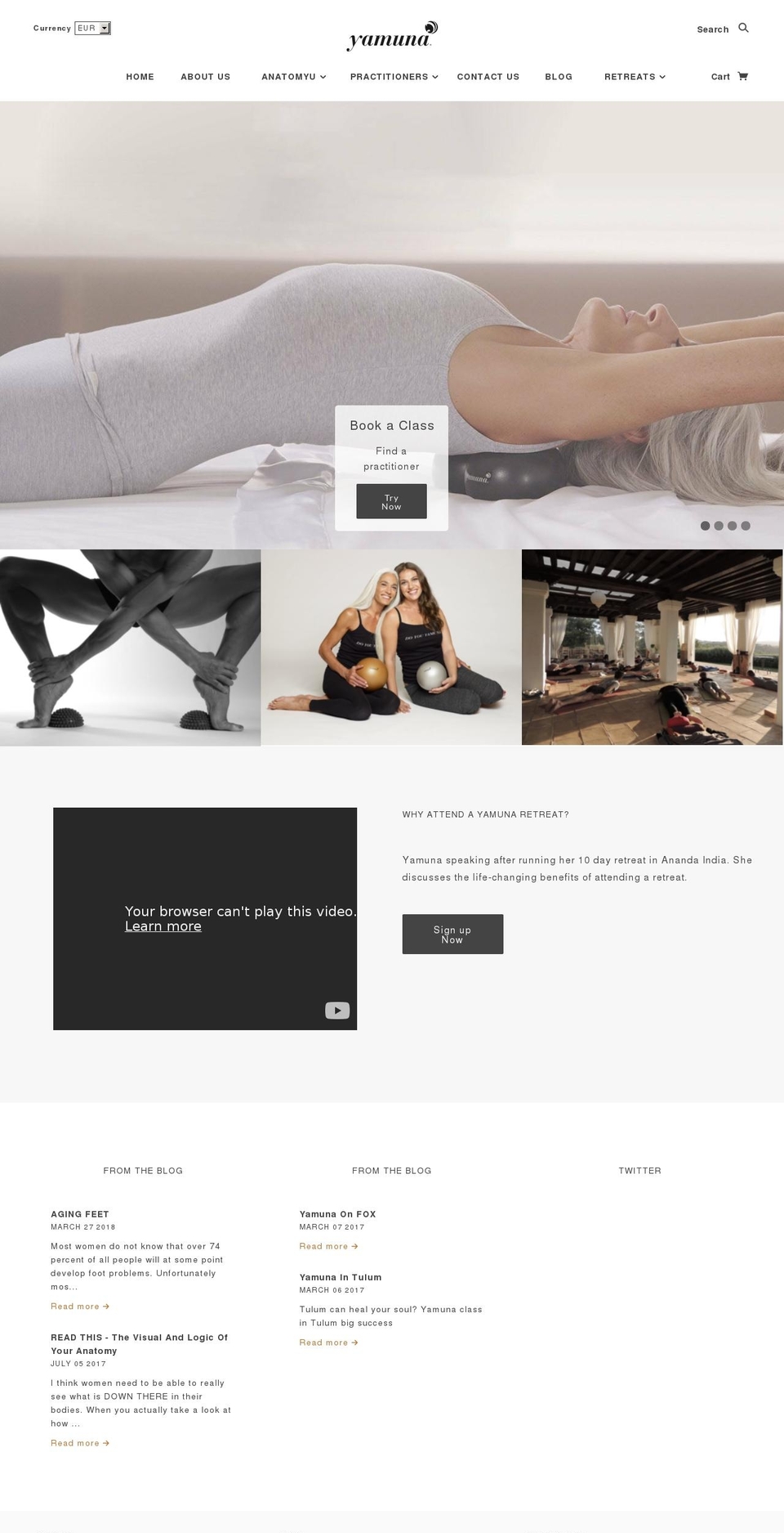 yamunaspain.com shopify website screenshot