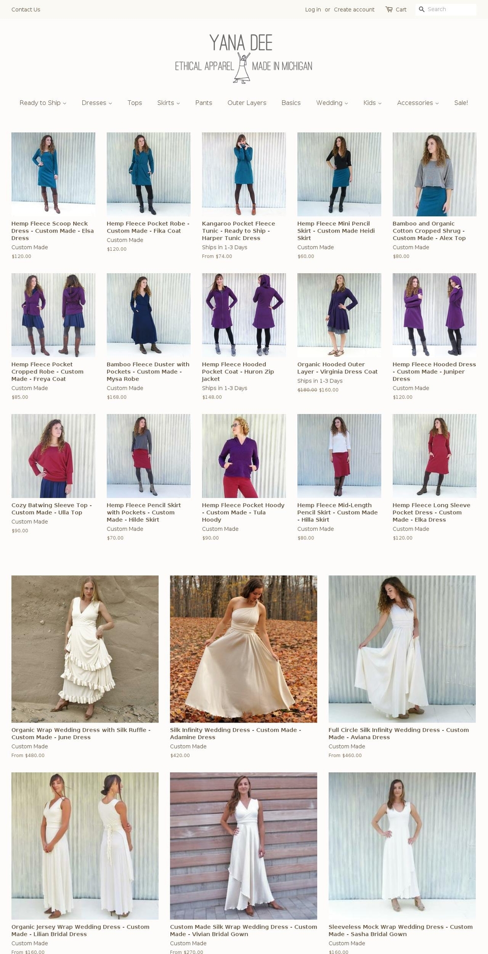 yanadee.com shopify website screenshot