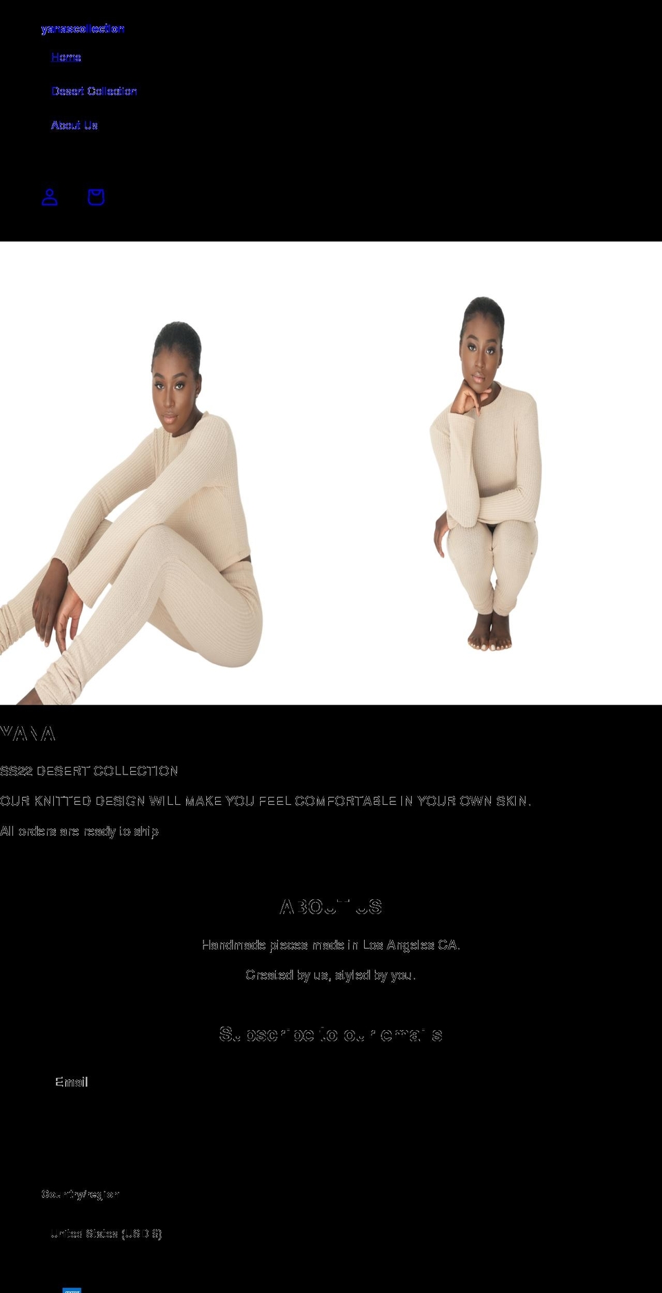 yanascollection.com shopify website screenshot