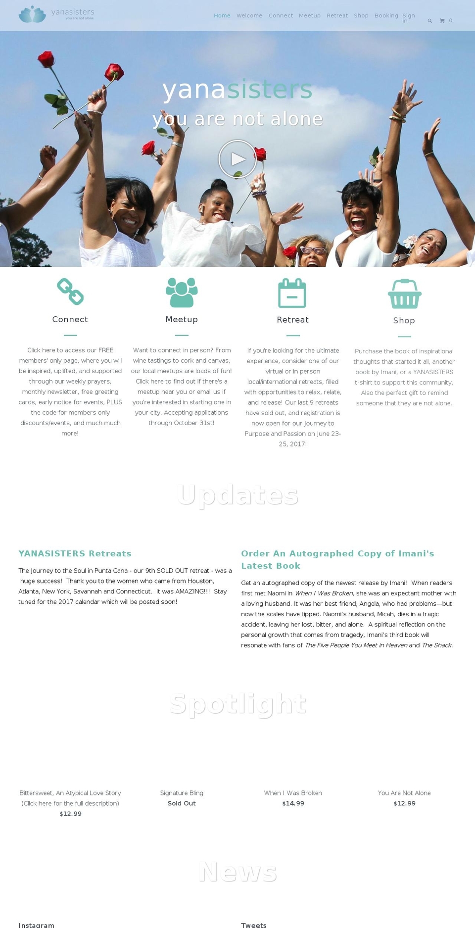 Yana Shopify theme site example yanasisters.com