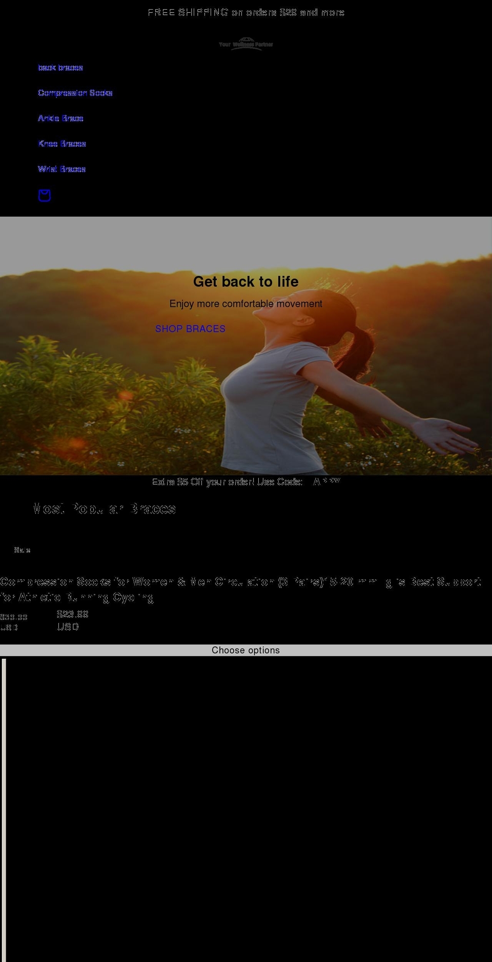 yanbrace.com shopify website screenshot