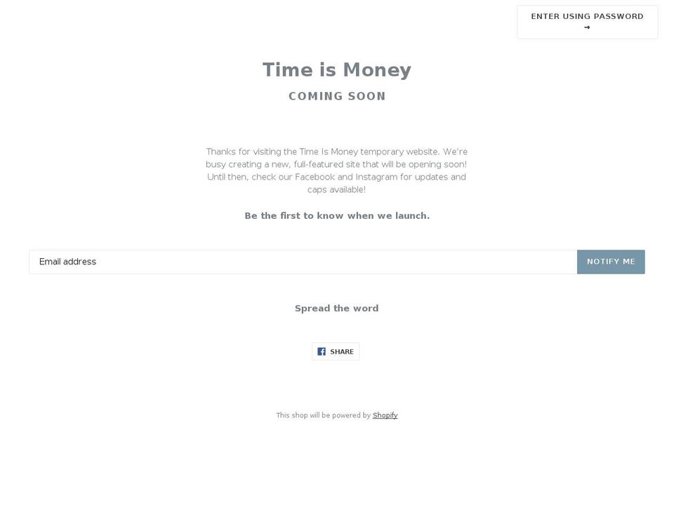 yancotimeismoney.com — Shopify storefront screenshot