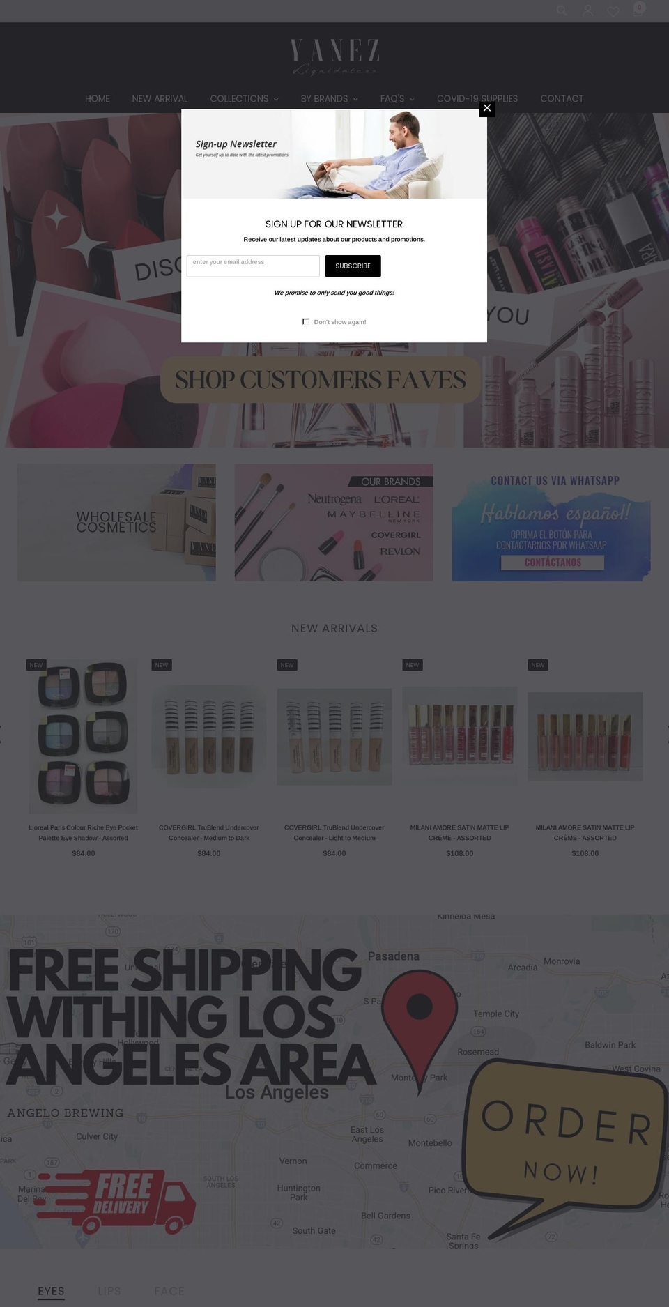 yanezliquidators.com — Shopify storefront screenshot