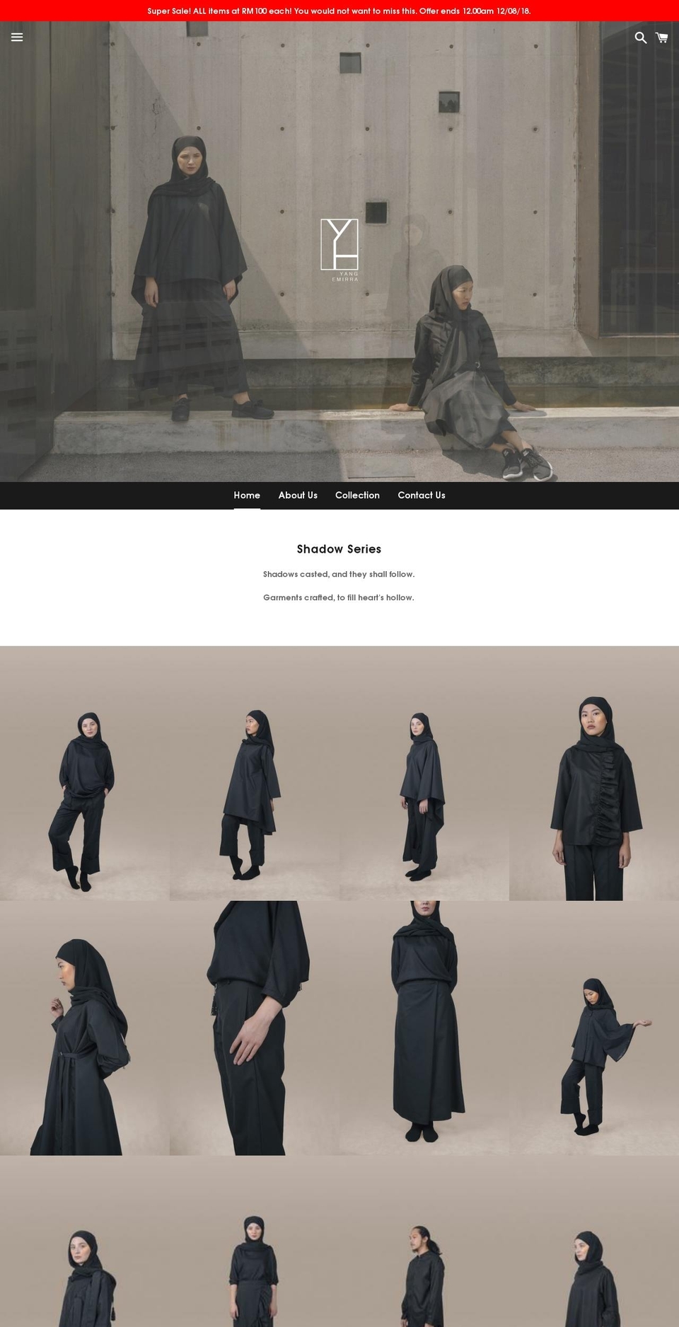 yangemirra.com — Shopify storefront screenshot