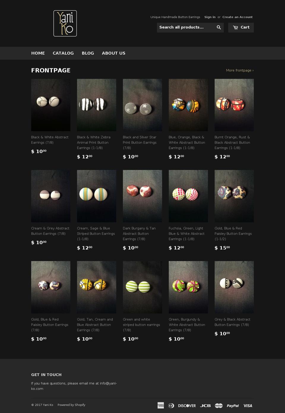 yani-ko.com shopify website screenshot