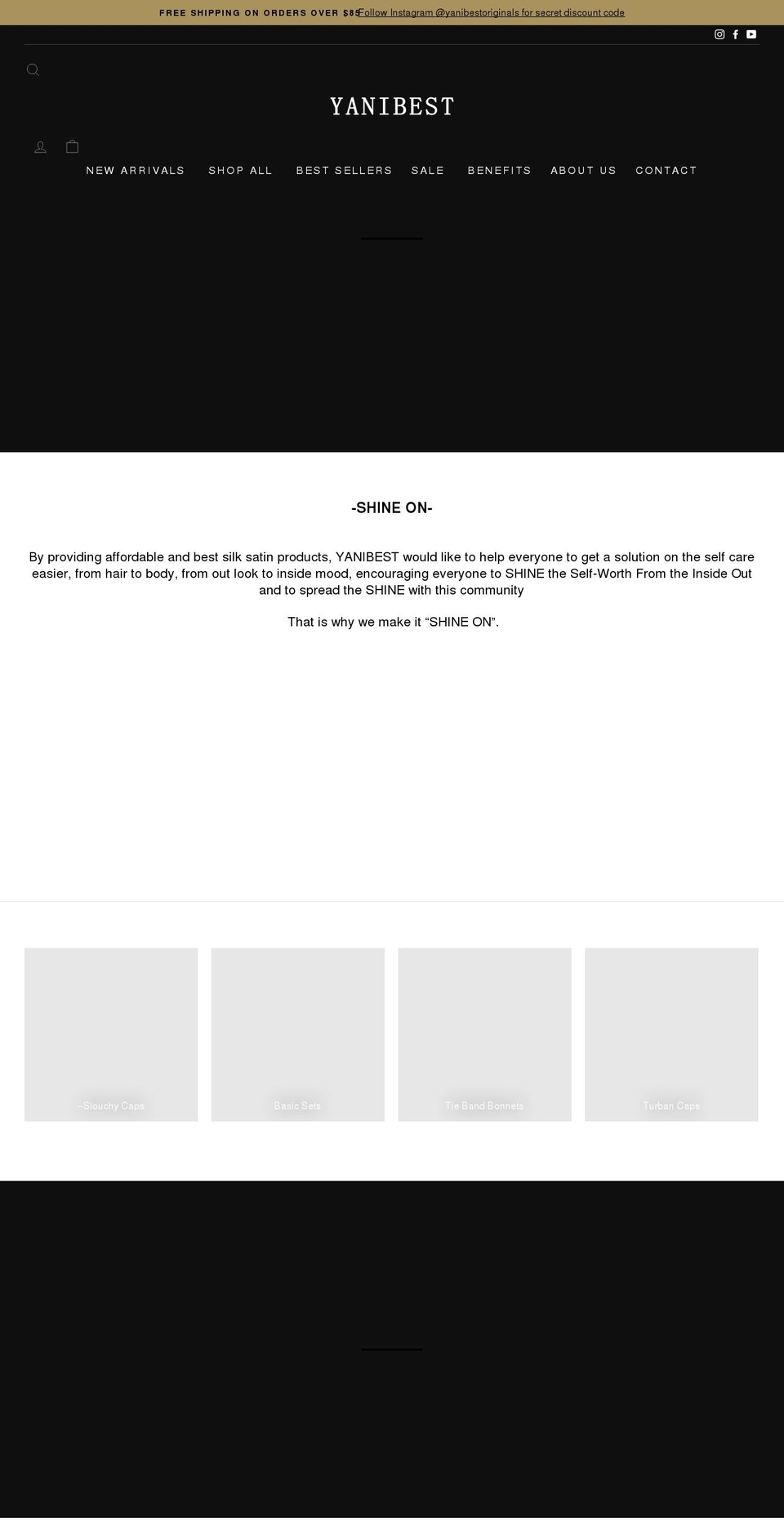 yanibest.com shopify website screenshot