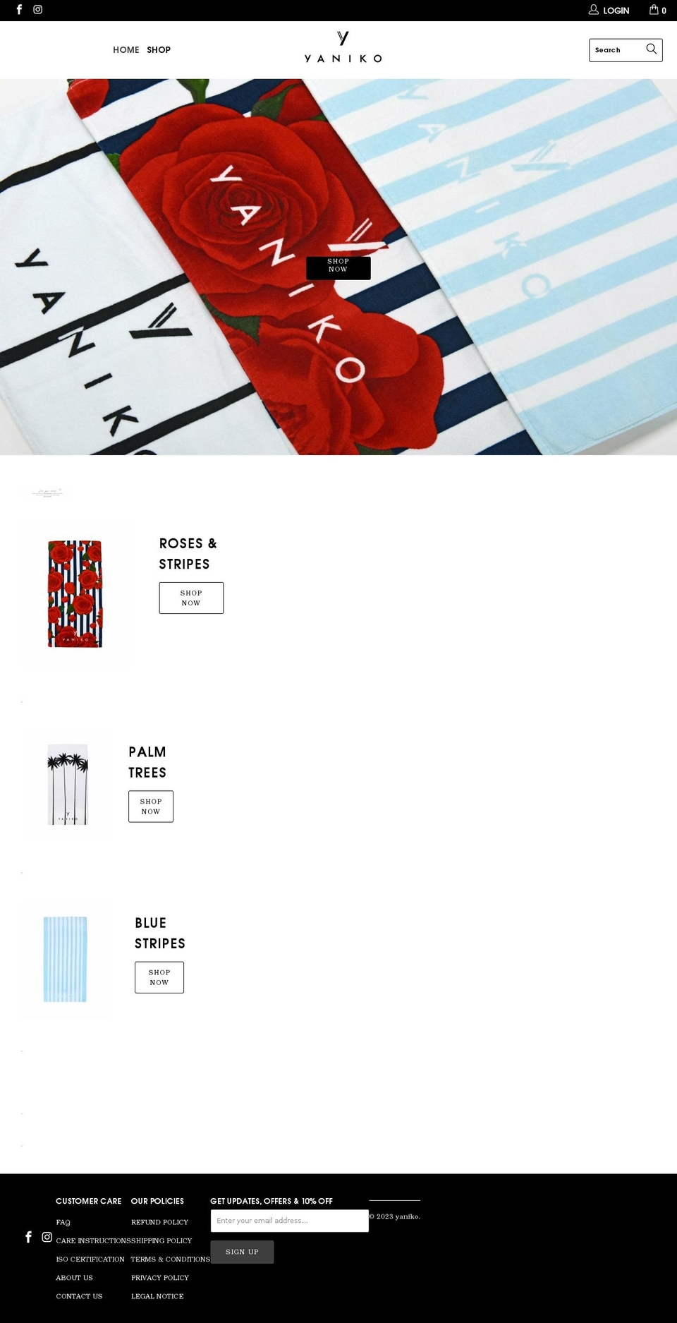 yaniko.com shopify website screenshot