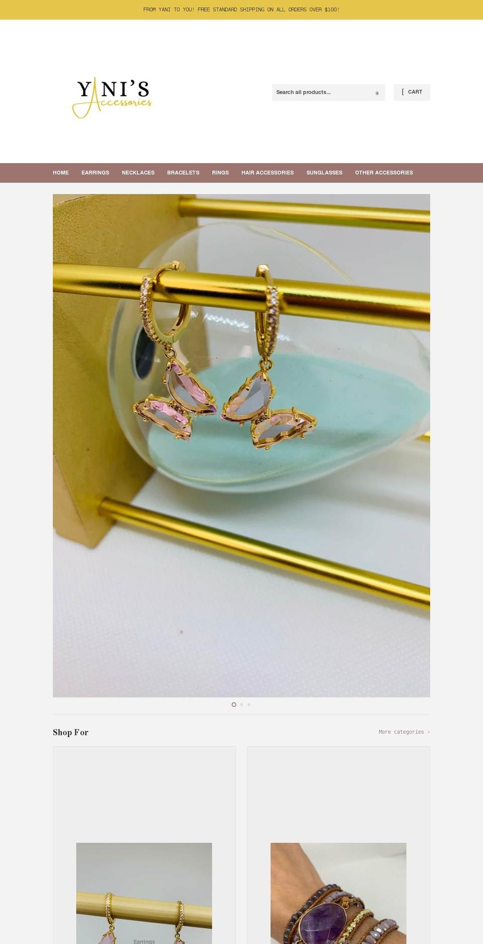 yanisaccessories.com shopify website screenshot