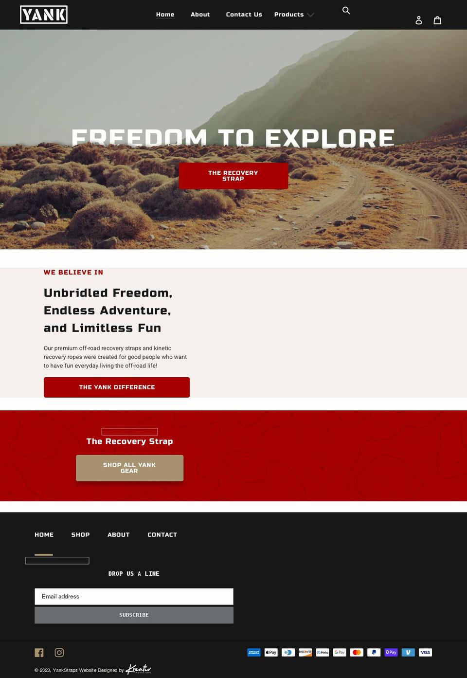 yankstraps.com shopify website screenshot