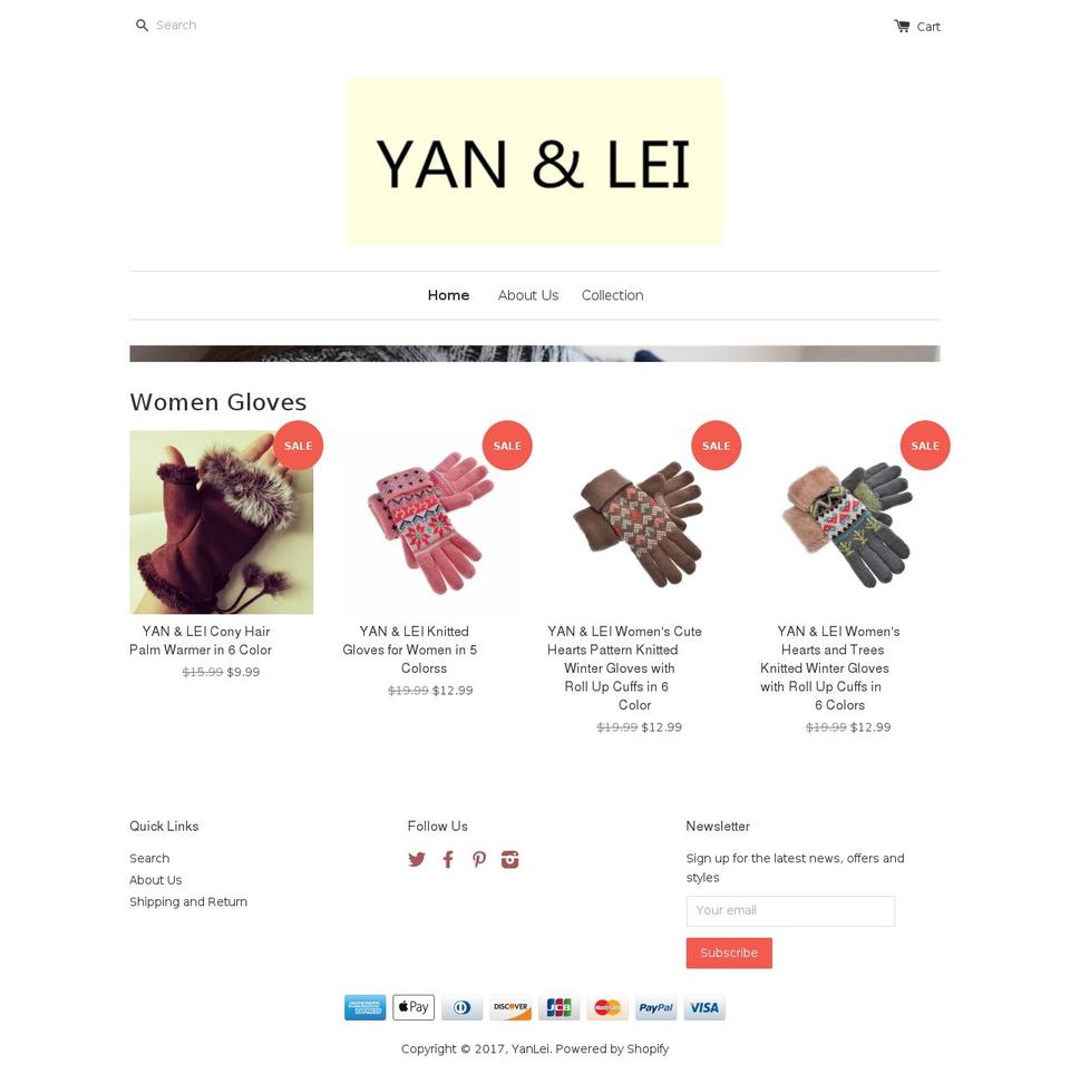 yanleishop.com shopify website screenshot