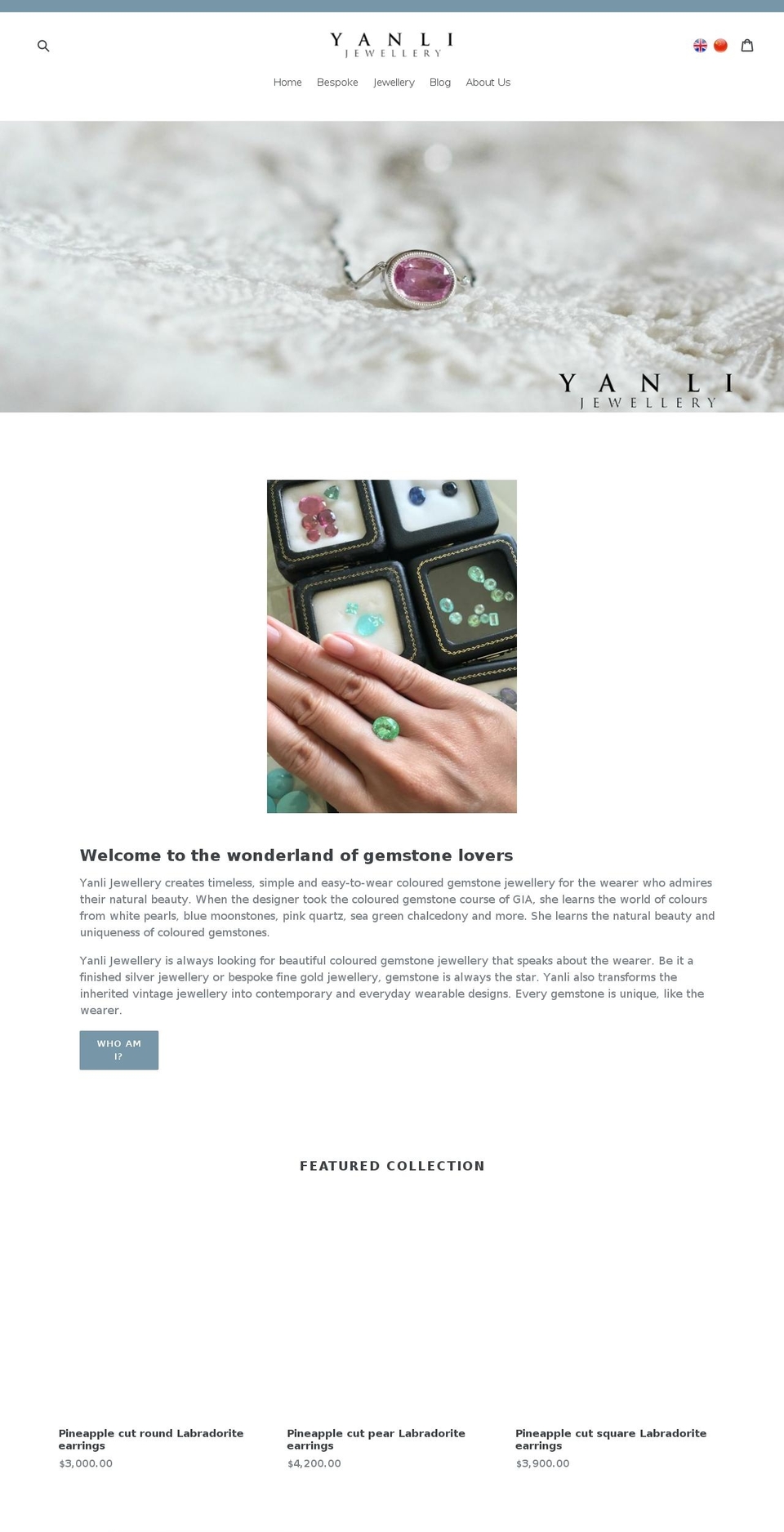 yanlijewellery.com shopify website screenshot