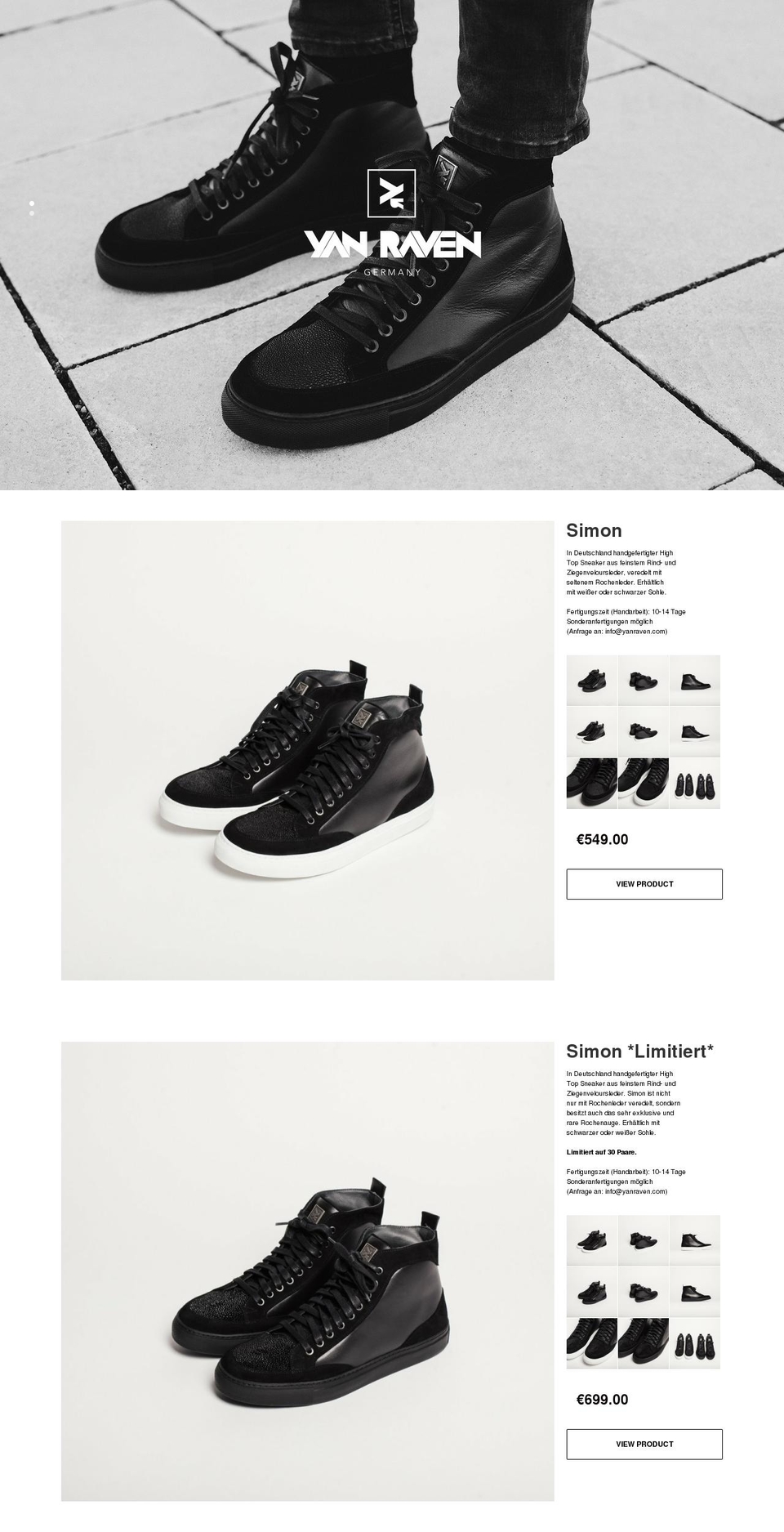yanraven.com shopify website screenshot