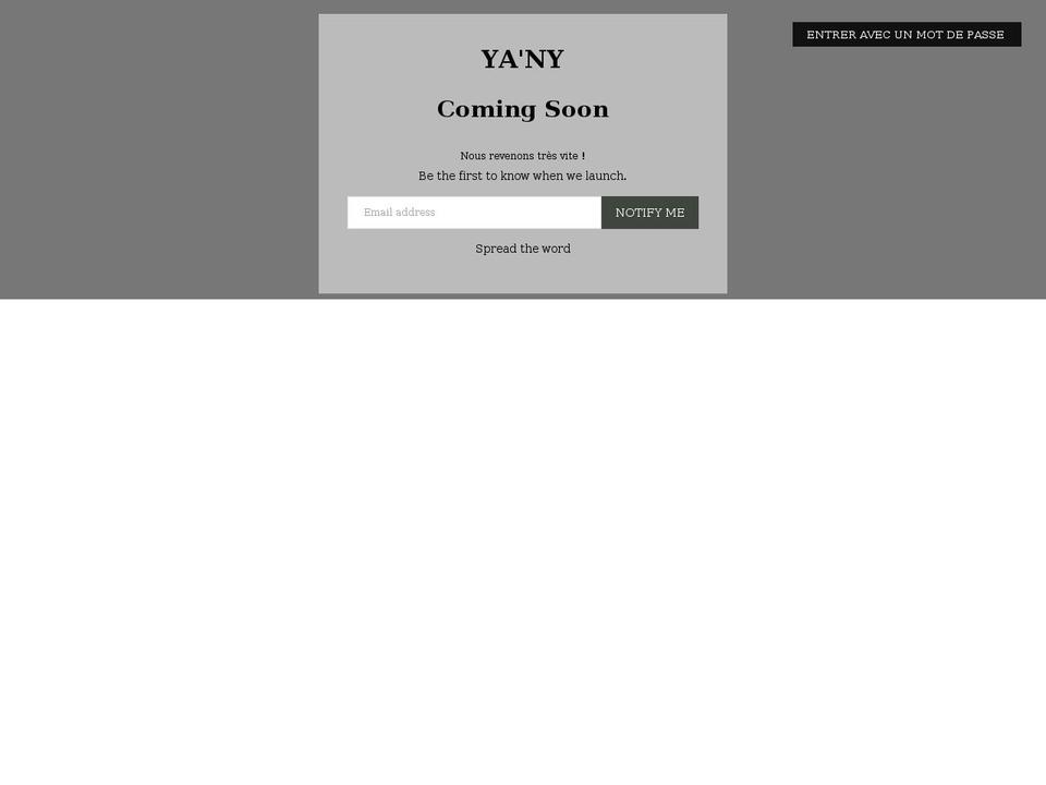 yany.fr shopify website screenshot