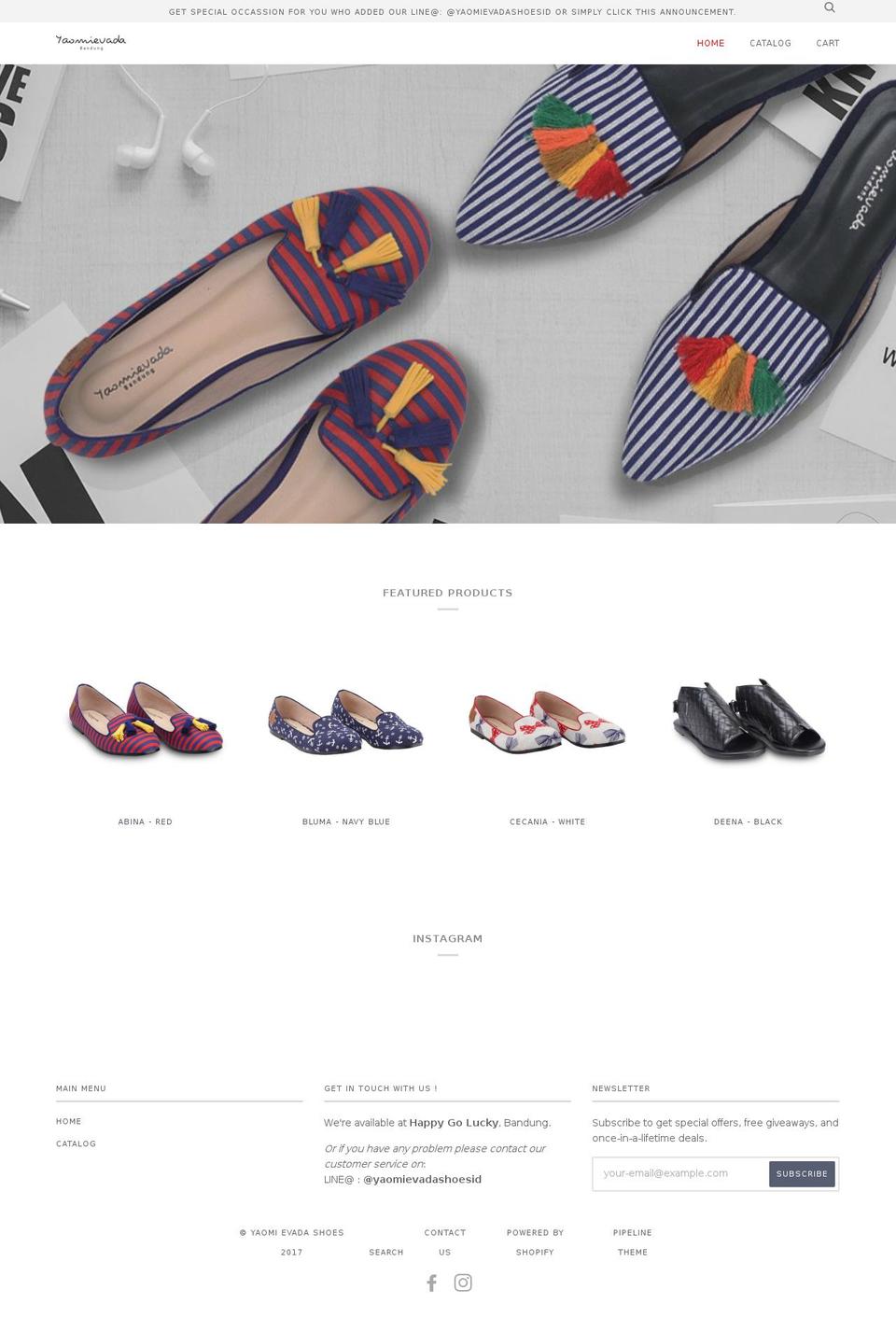 yaomievadashoes.com shopify website screenshot