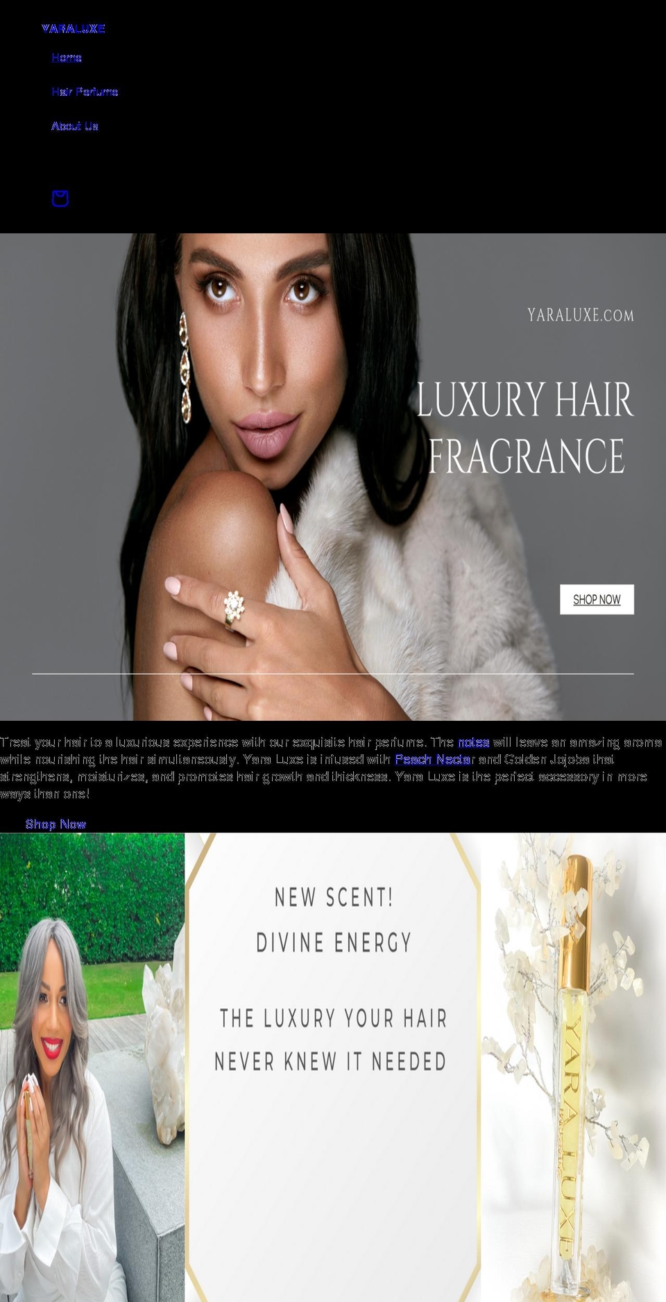 yaraluxe.com shopify website screenshot