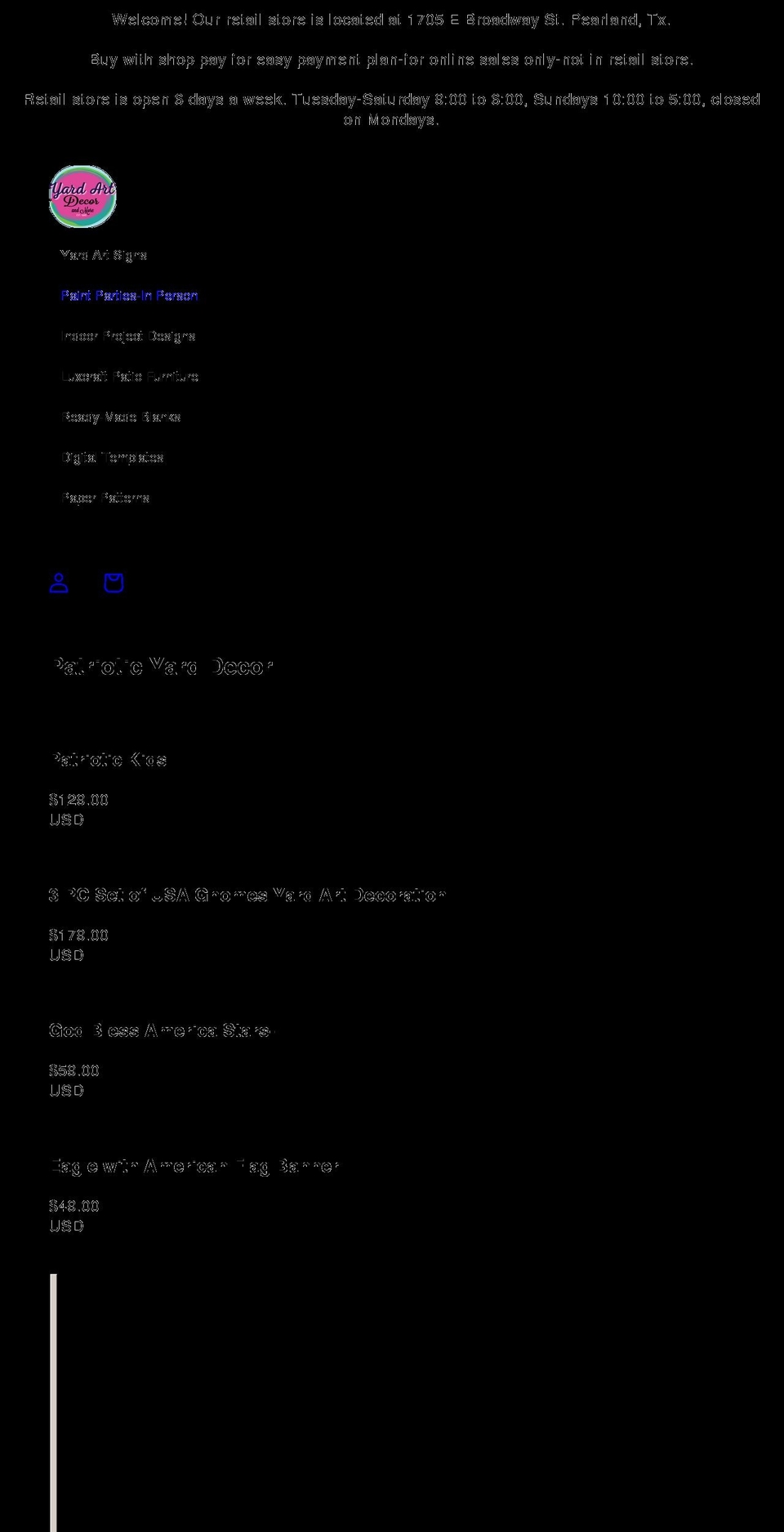 yardartrus.com shopify website screenshot