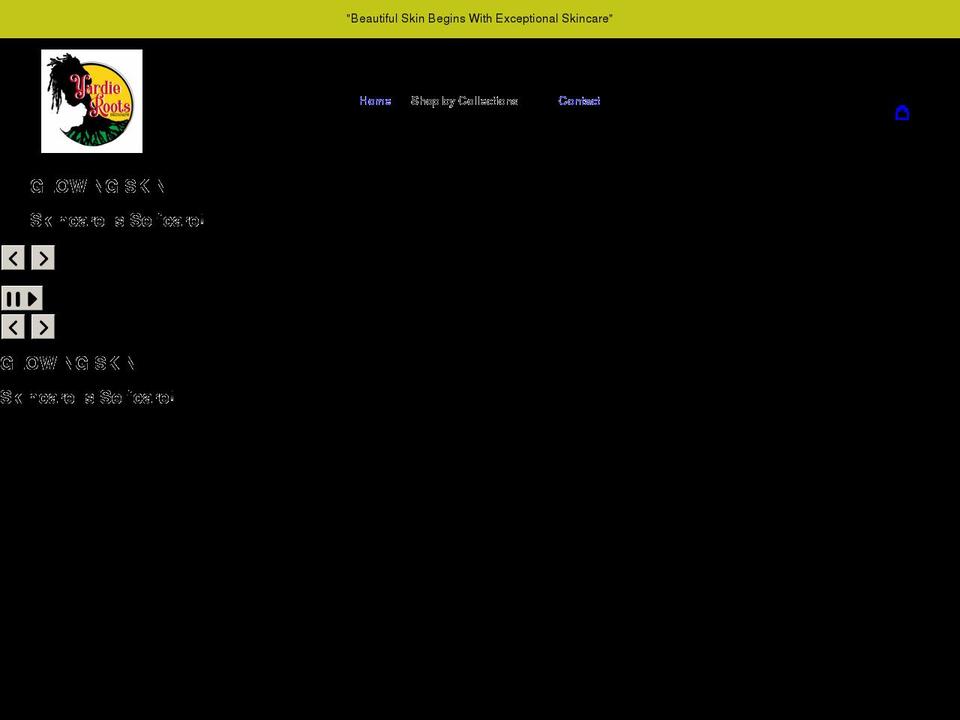 yardierootsskincare.com shopify website screenshot