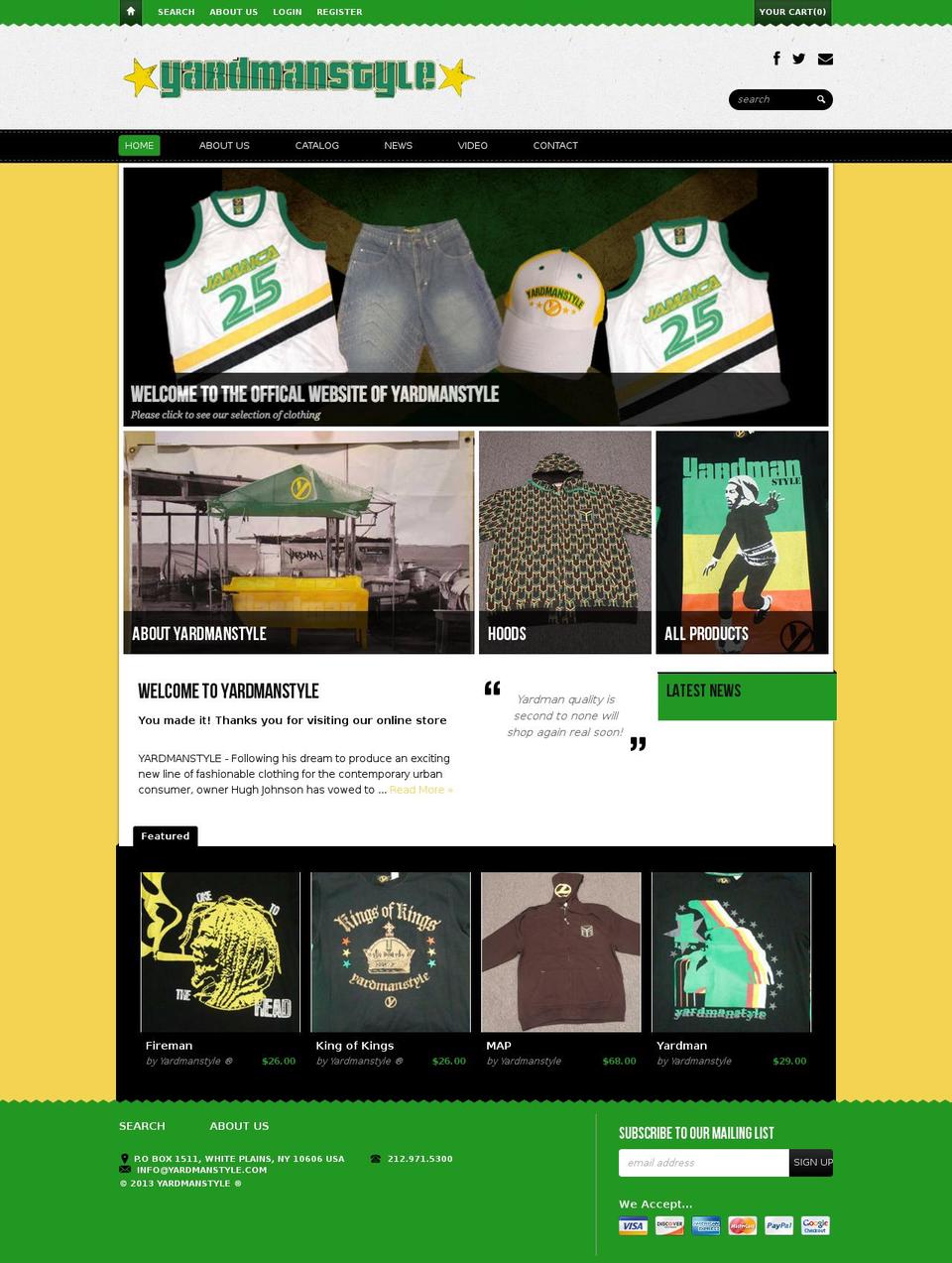 yardmanstyle.com shopify website screenshot