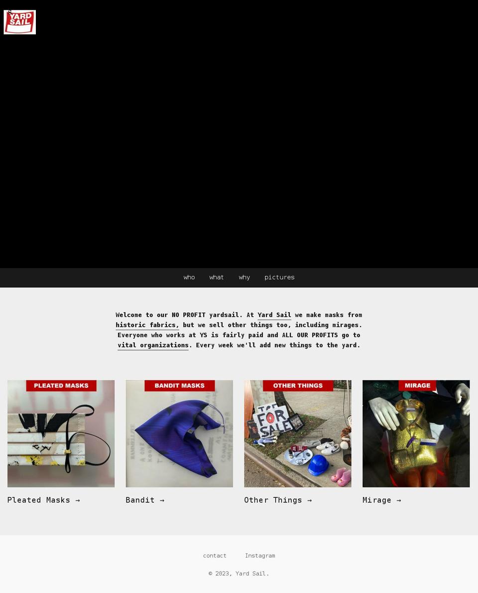 yardsail.net shopify website screenshot