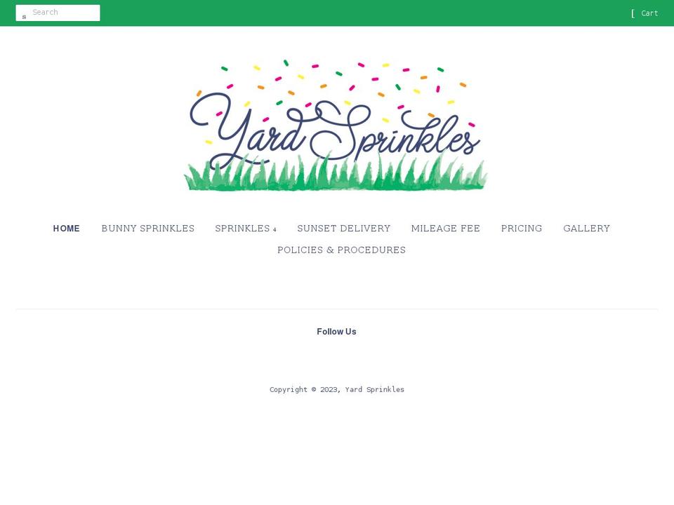 yardsprinkles.com shopify website screenshot