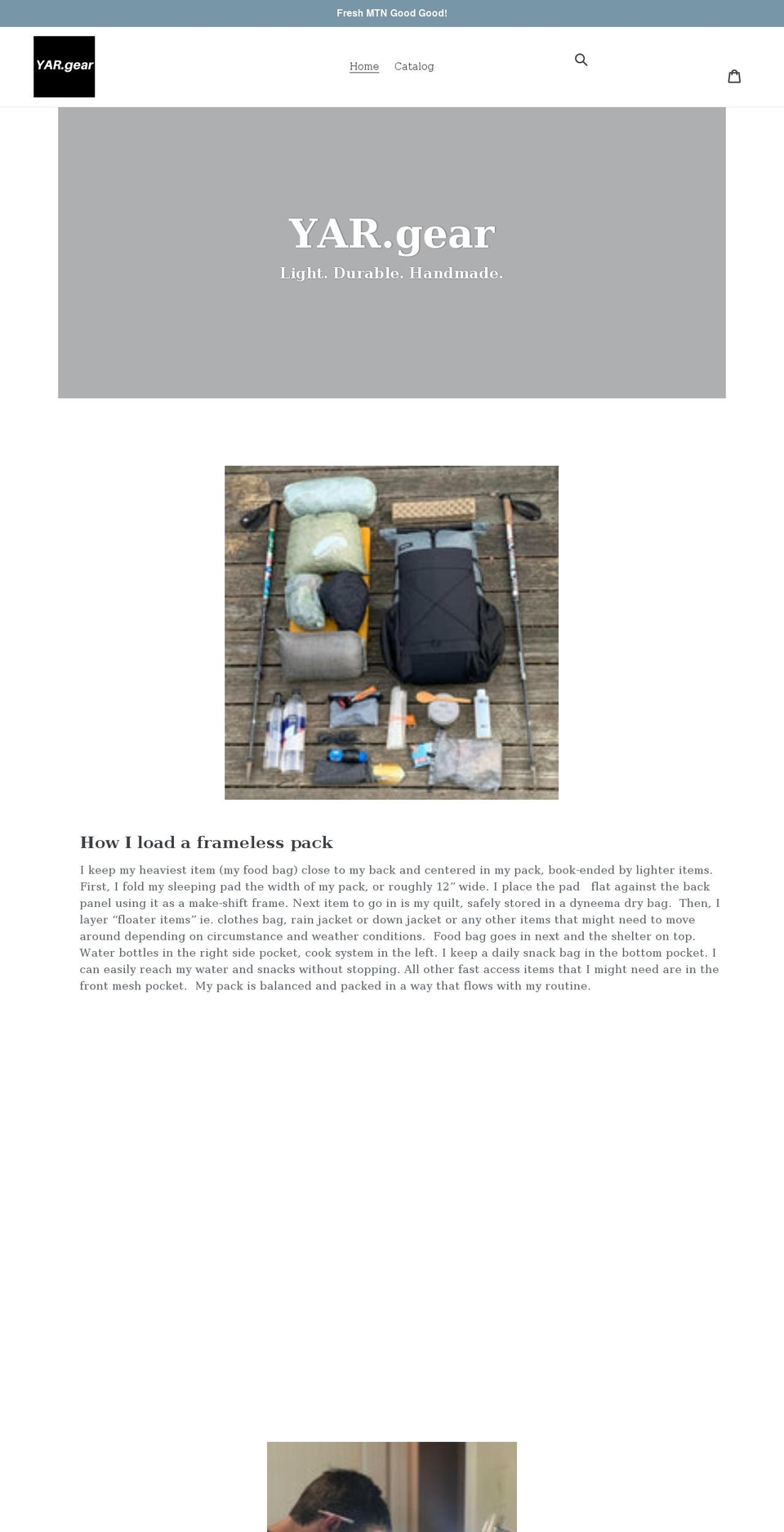 yargear.com — Shopify storefront screenshot