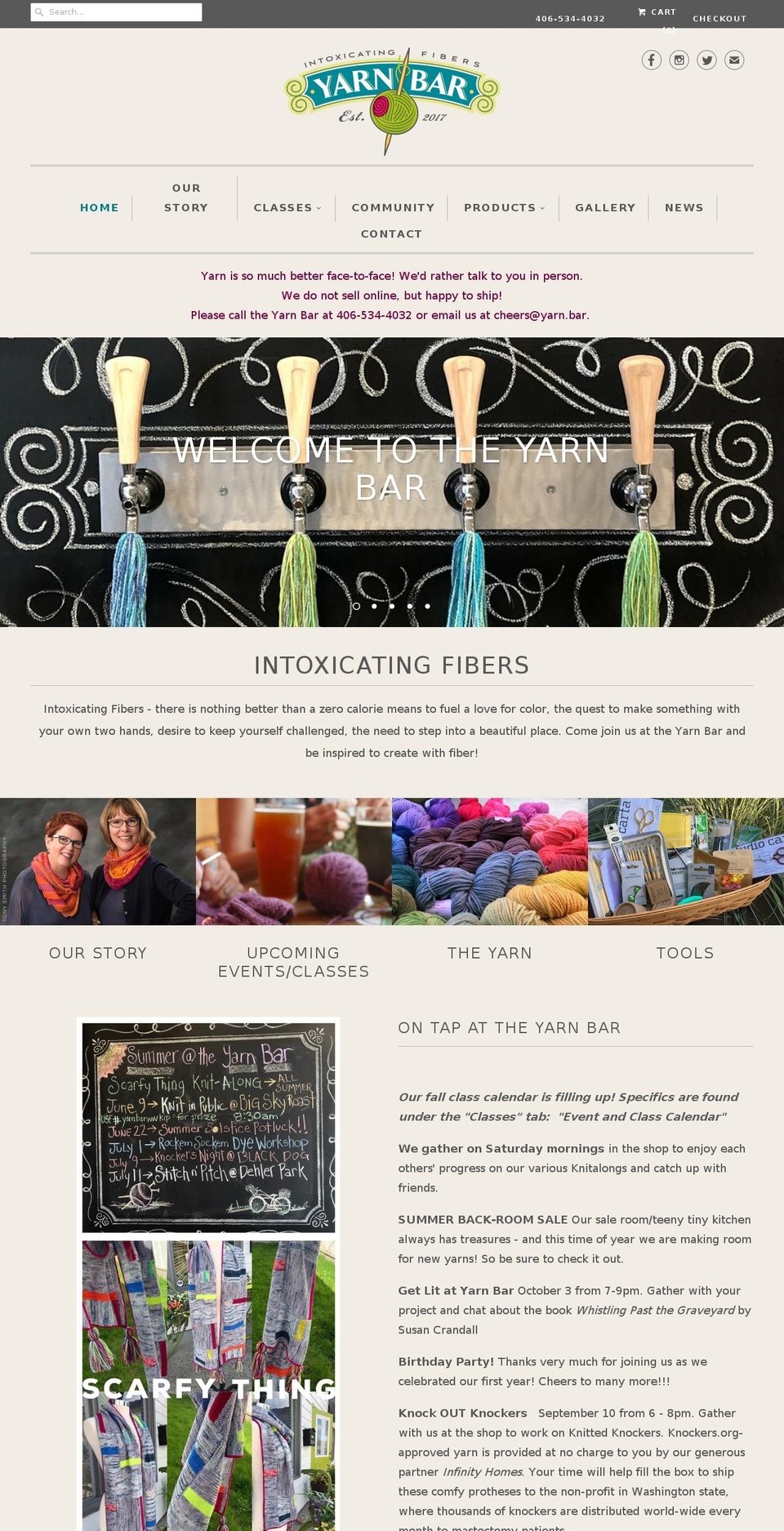 yarn.bar shopify website screenshot