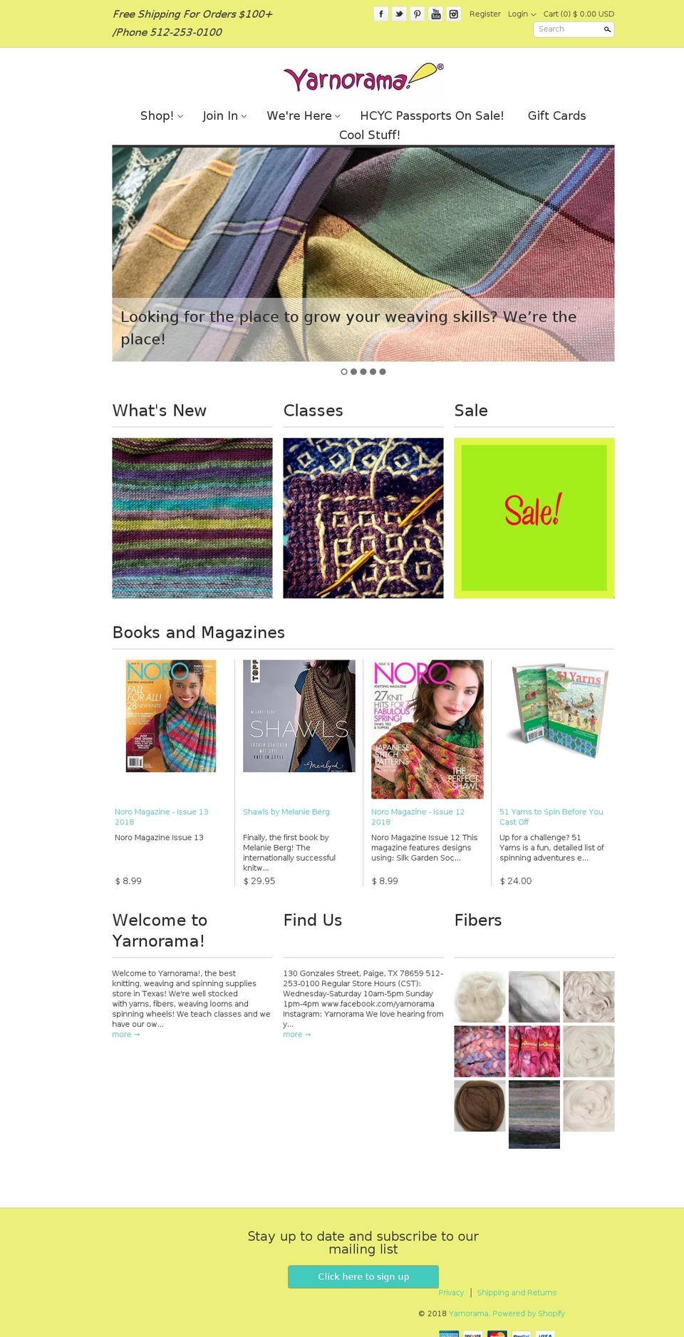 yarnarama.com — Shopify storefront screenshot
