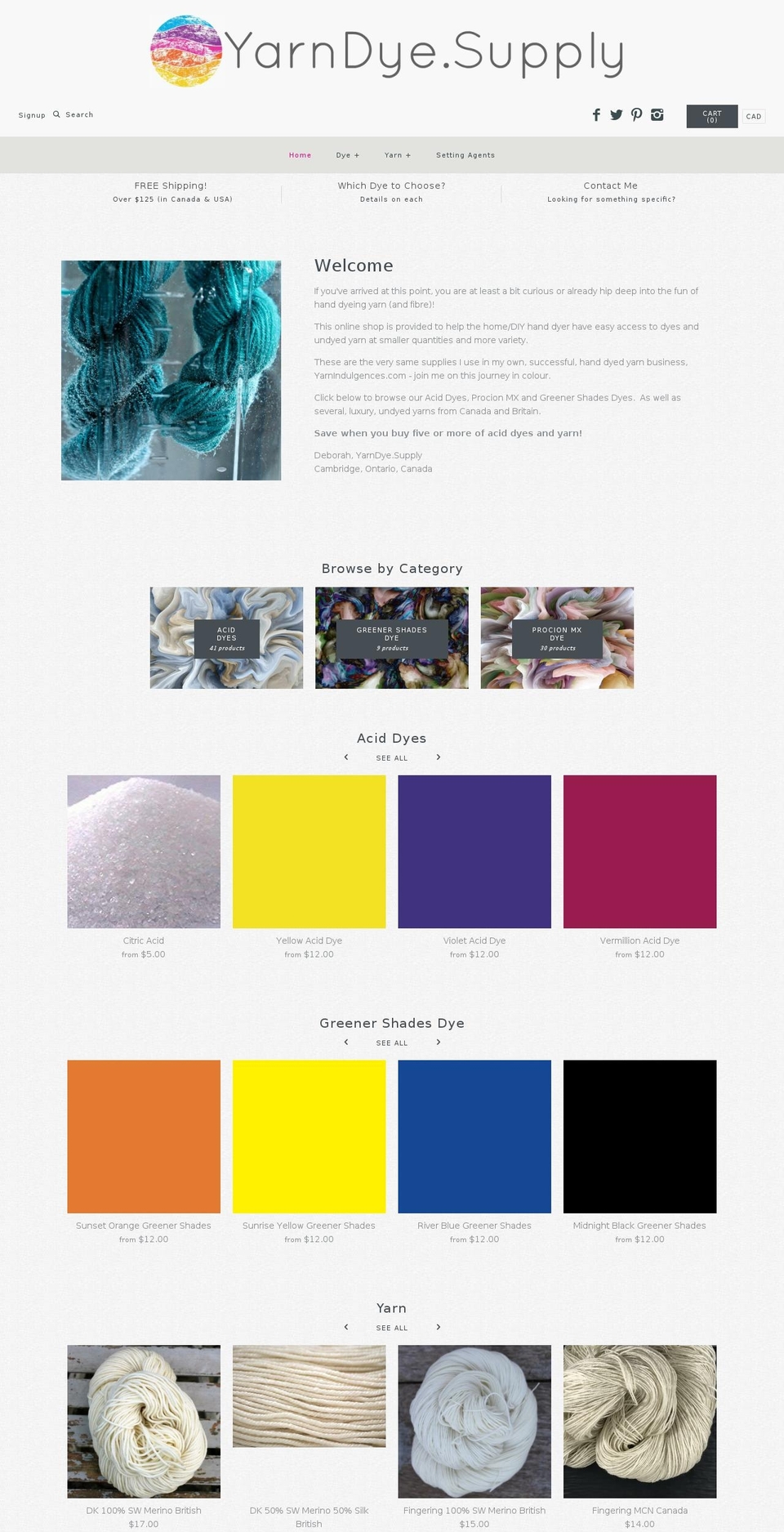 yarndye.supply shopify website screenshot