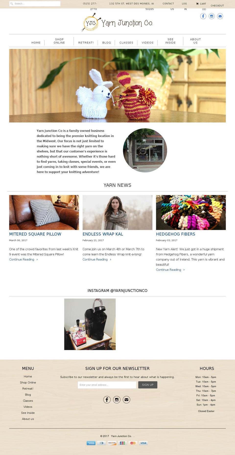 yarnjunction.com shopify website screenshot