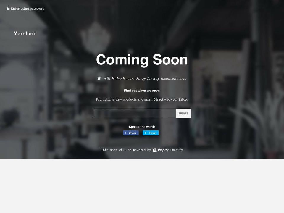 yarnland.co.uk shopify website screenshot