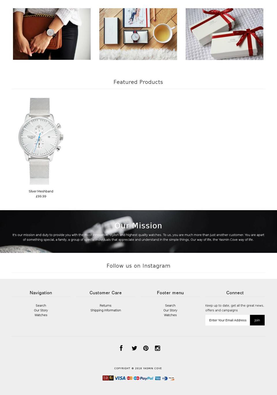 yasmincove.com shopify website screenshot