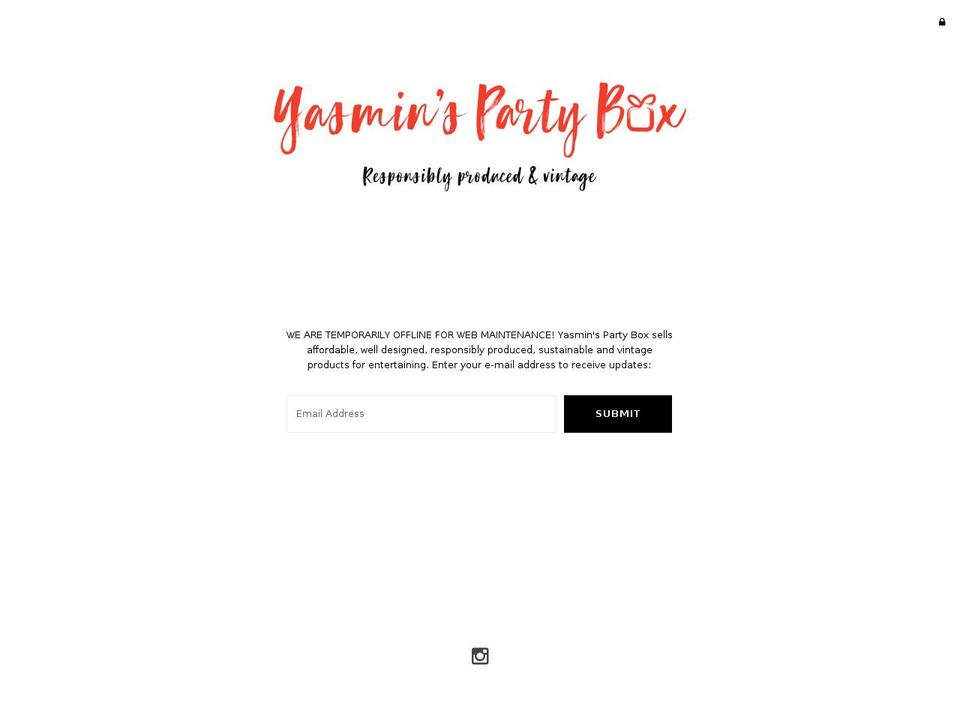 yasminspartybox.com — Shopify storefront screenshot