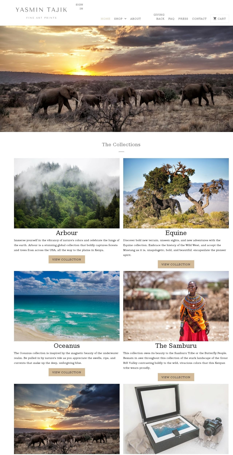 yasmintajikprints.com shopify website screenshot
