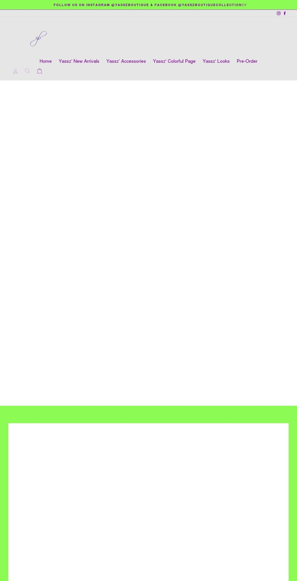 yasszboutique.com shopify website screenshot