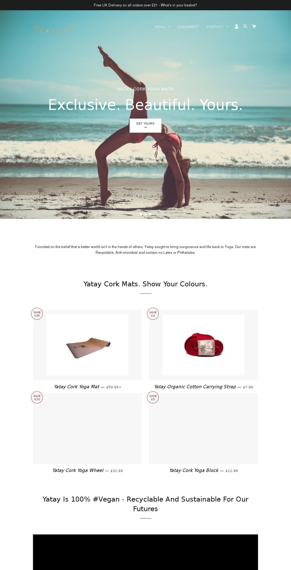 yatayyoga.com — Shopify storefront screenshot