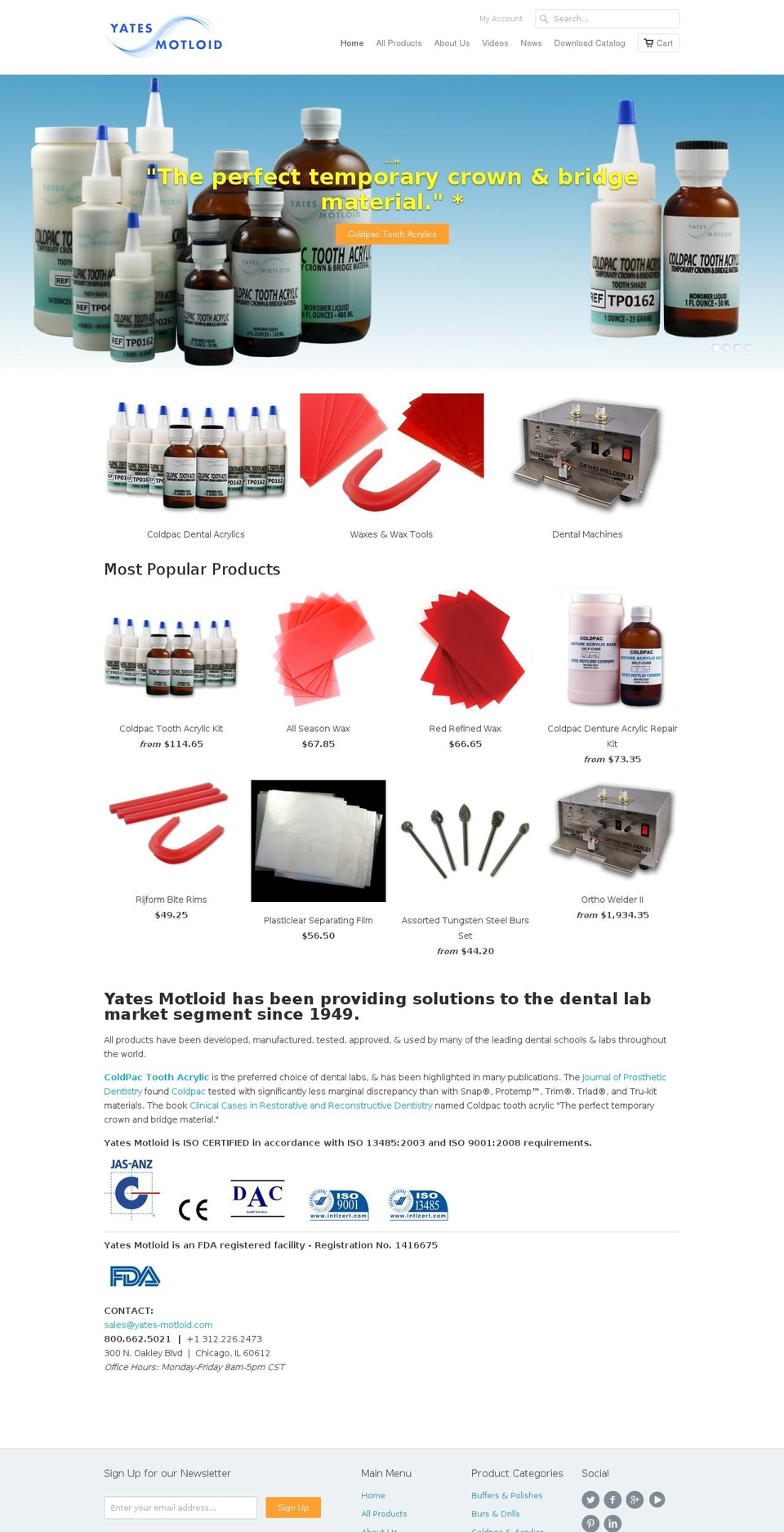 yates-motloid.com shopify website screenshot