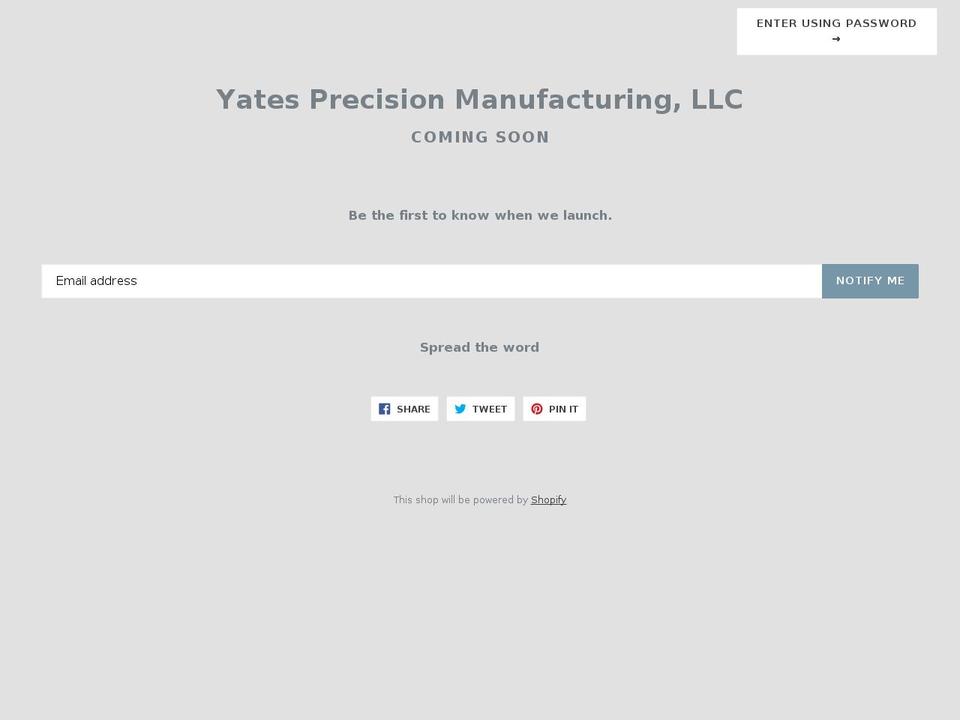 yatesprecision.com shopify website screenshot